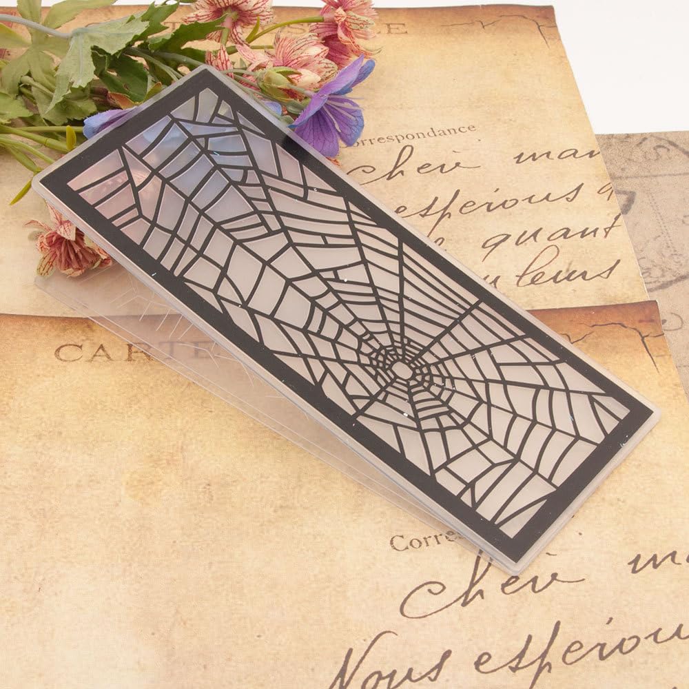 LZBRDY Spider Web Halloween Decorations - Plastic Embossing Folders for DIY Card Making, Scrapbooking & Paper Crafts | Perfect for Halloween Party Decor, Spooky Invitations & Seasonal Craft Projects
