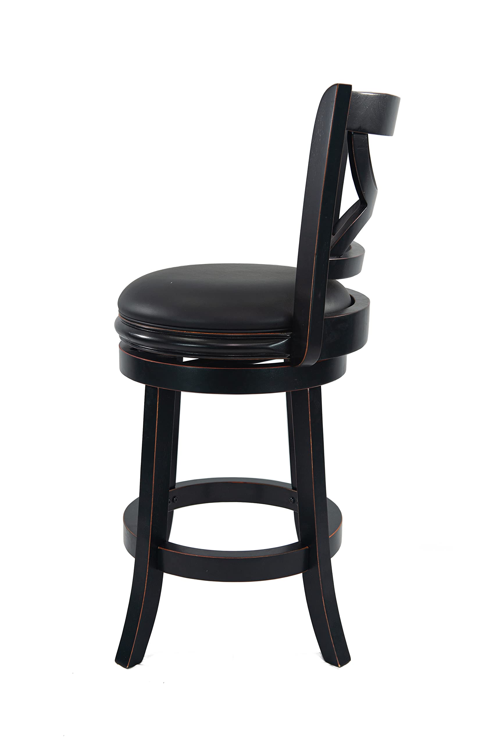 Boraam Florence 24-Inch Black Counter Height Bar Stool - Modern Kitchen Island Stools for Dining & Entertaining