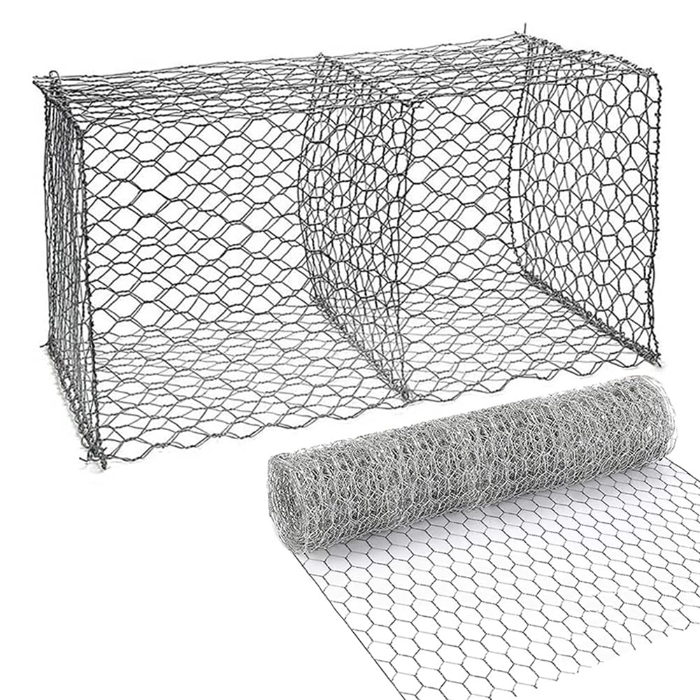 LSXIAO Hexagonal Chicken Wire Mesh - 1 Inch Galvanized Rust-Proof Garden Fence for Rabbits, Pets & Vegetables | Animal Barrier with Cutting Pliers | Perfect for DIY Crafts, Backyard Protection & Decorative Fencing