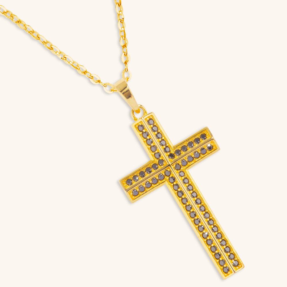 Golden Cross Pendant Necklace for Women & Men - 14K Gold Plated Religious Jewelry - Perfect for Church, Gifts & Everyday Wear