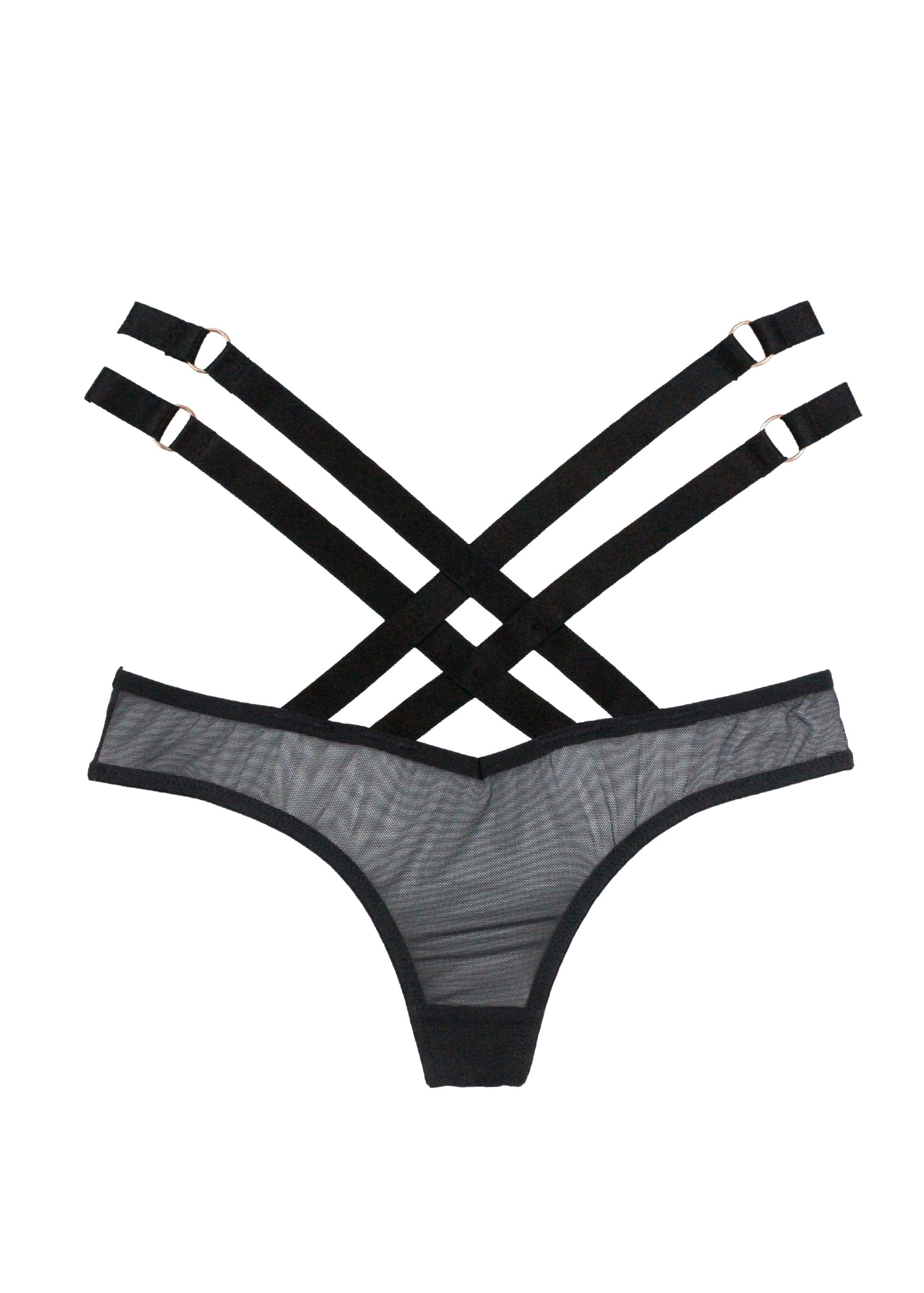 Addict Black Weave G-String Thong - Sexy Lingerie for Women, Comfortable & Breathable Underwear for Date Night & Special Occasions