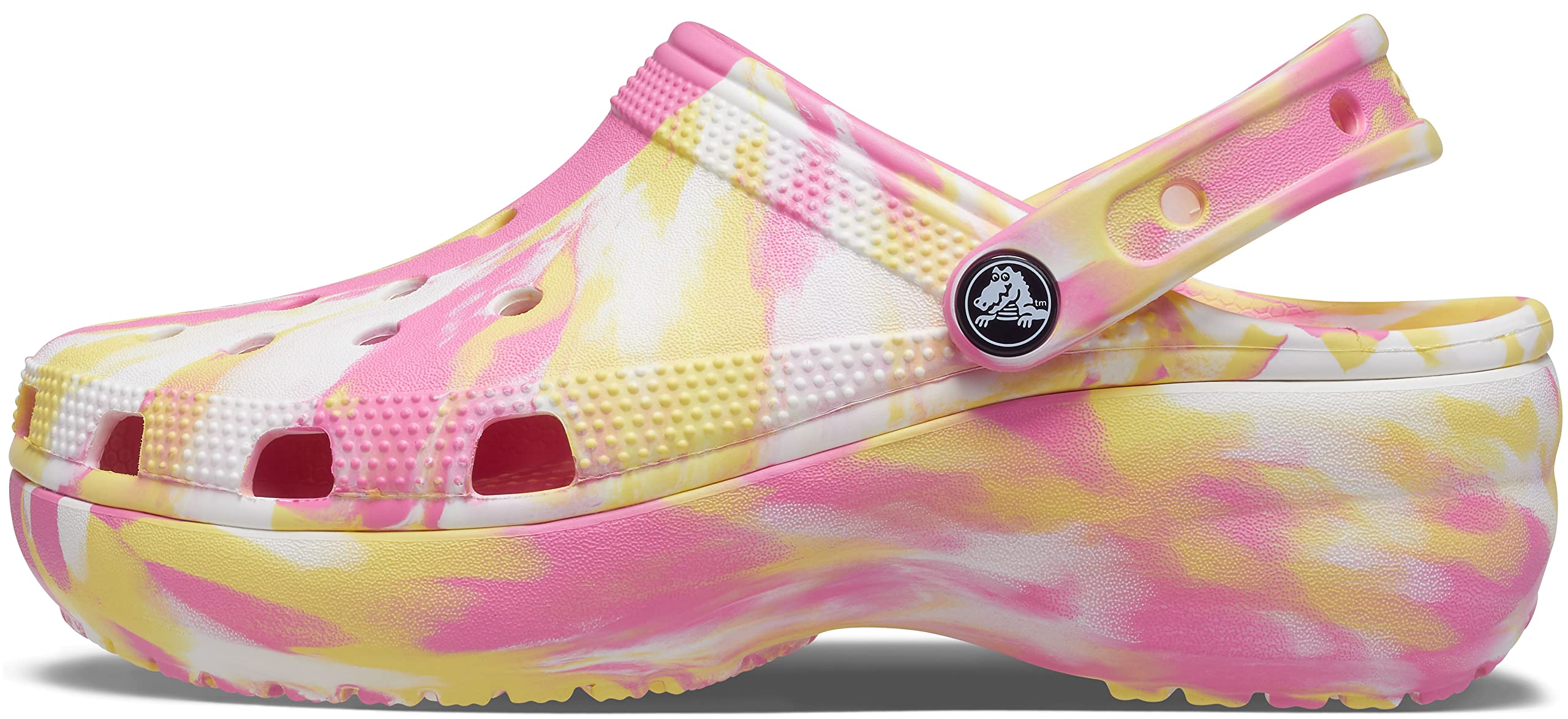Women's Crocs Classic Platform Marbled Clogs - Comfortable Slip-On Shoes for Women, Beach, Pool, Garden & Casual Wear