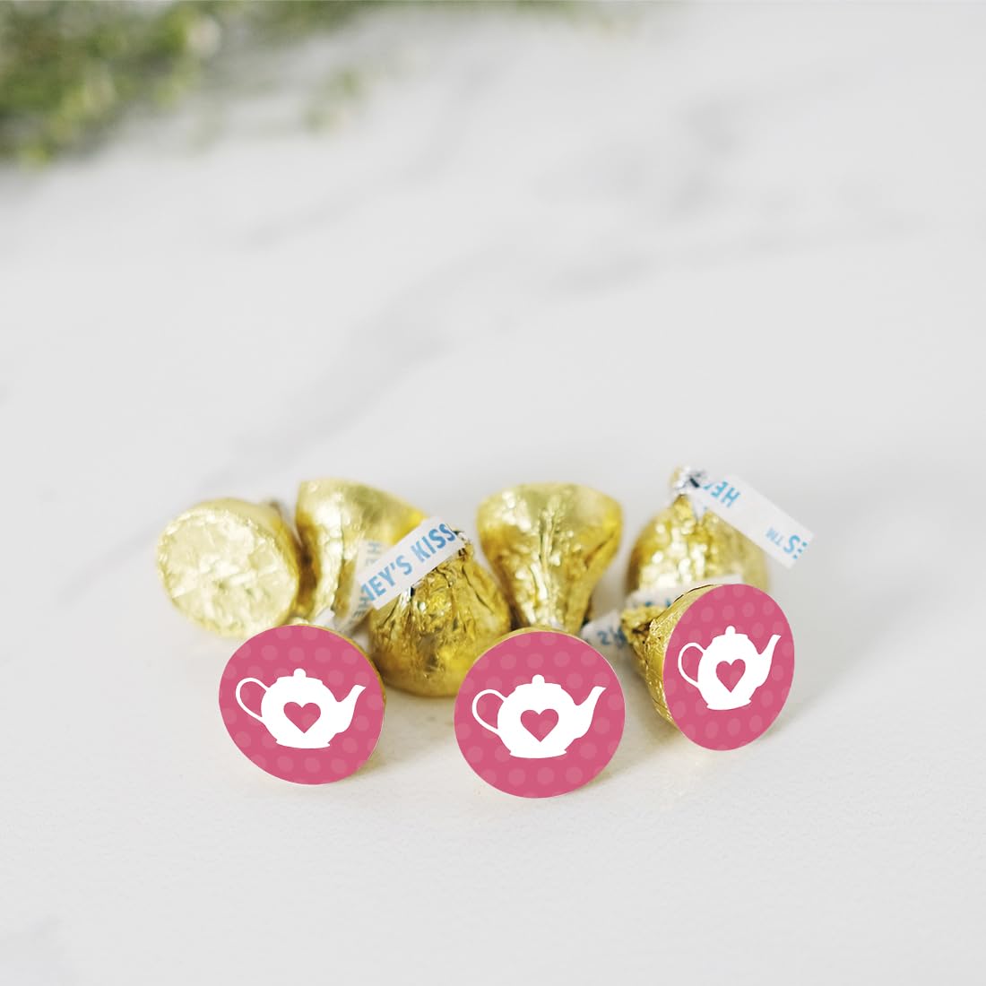 Andaz Press Chocolate Drop Labels Stickers - 216-Pack for Baby Showers, Tea Parties, Birthday Favors, Gifts & Decorations - Perfect for Candy Wrappers, Treat Bags & Party Supplies