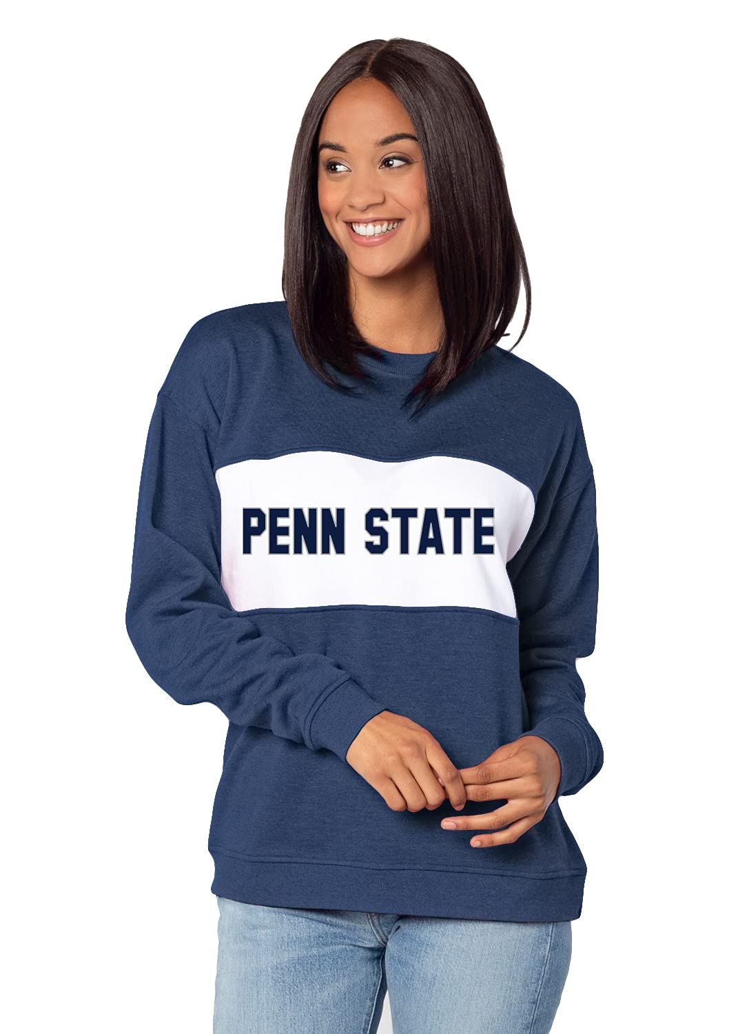 Chicka-D Women's Vintage Pennant Sweatshirt - Soft & Cozy Pullover for Casual Wear, Lounge & Fall Outfits