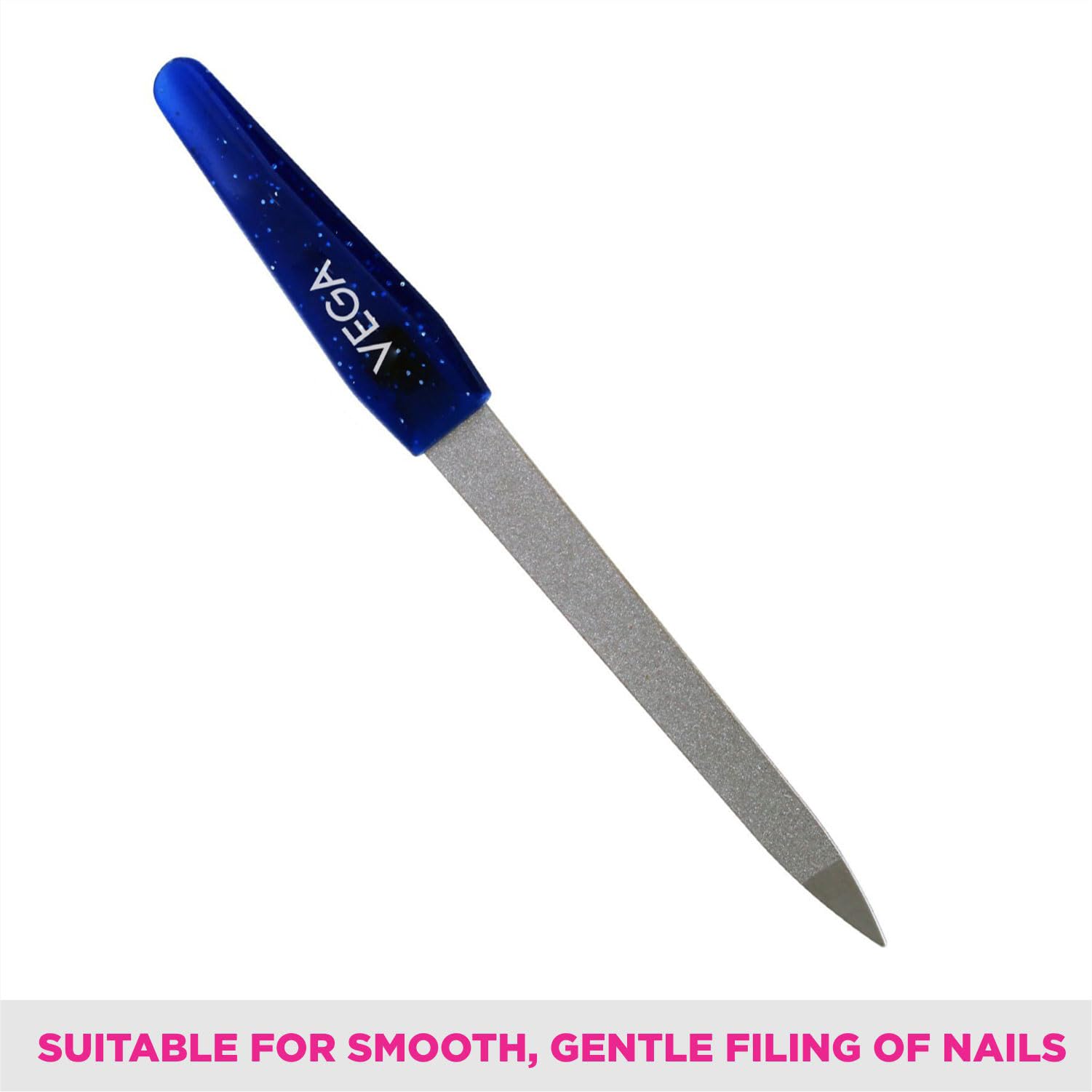 Vega Professional Nail File Set - Small Size (NF5-BL) for Manicure, Pedicure & Nail Care at Home or Salon | High Quality Nail Shaping Tool for Natural & Artificial Nails