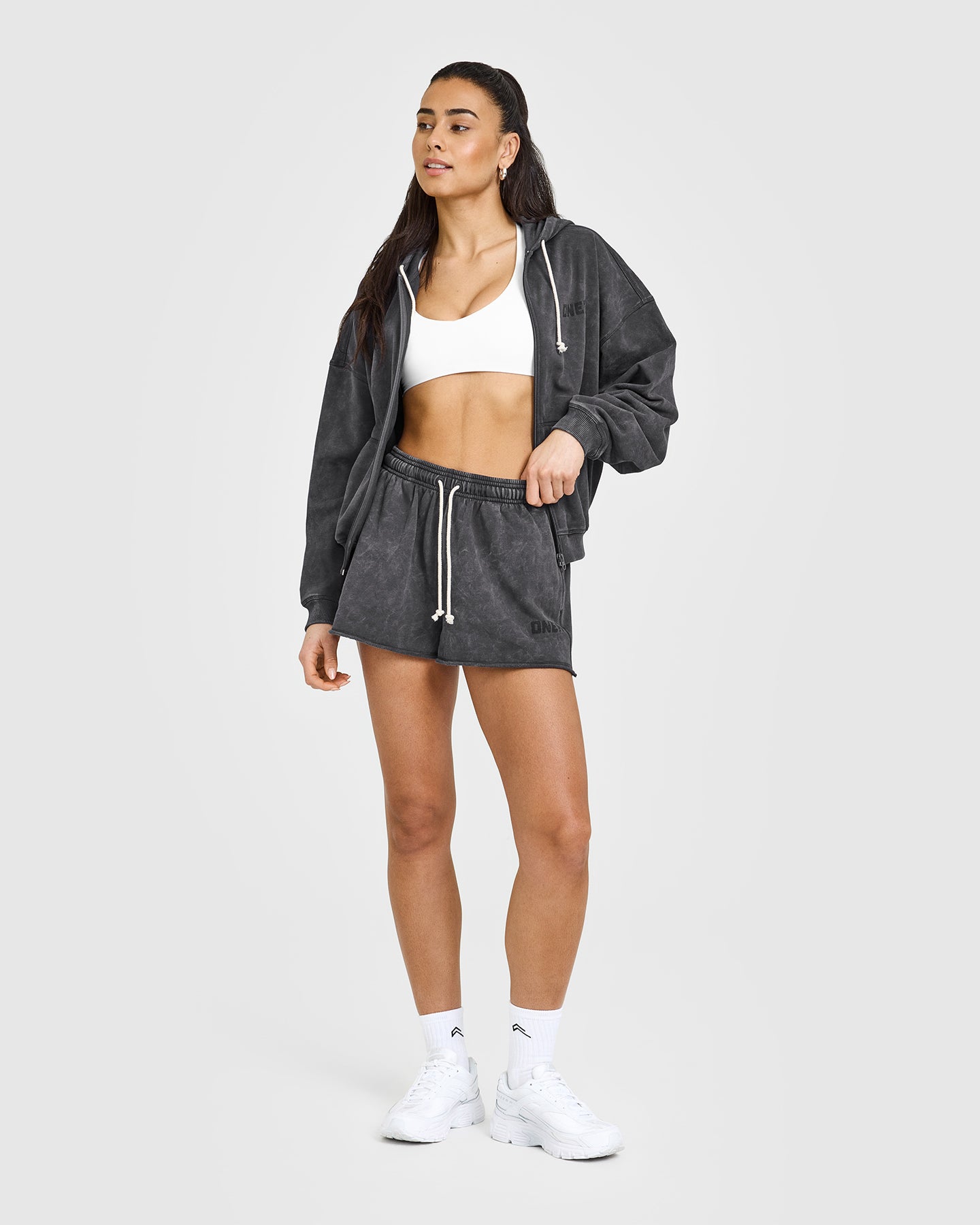 Raw Lounge Oversized Zip Hoodie for Men & Women - Soft Fleece Pullover with Kangaroo Pocket | Cozy Winter Wear for Home, Travel & Outdoor Activities (Coal)