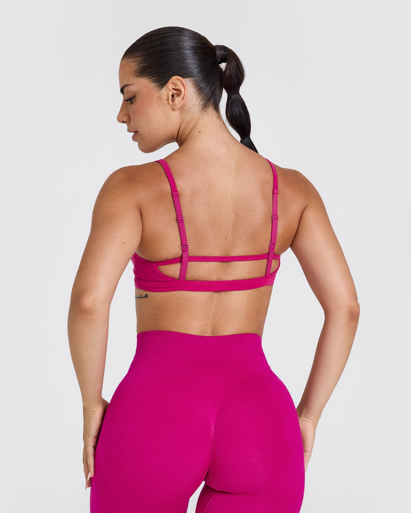 Timeless Strappy Bralette - Comfortable Wireless Lace Bralette in Fuchsia Pink for Women | Perfect for Yoga, Lounge & Everyday Wear