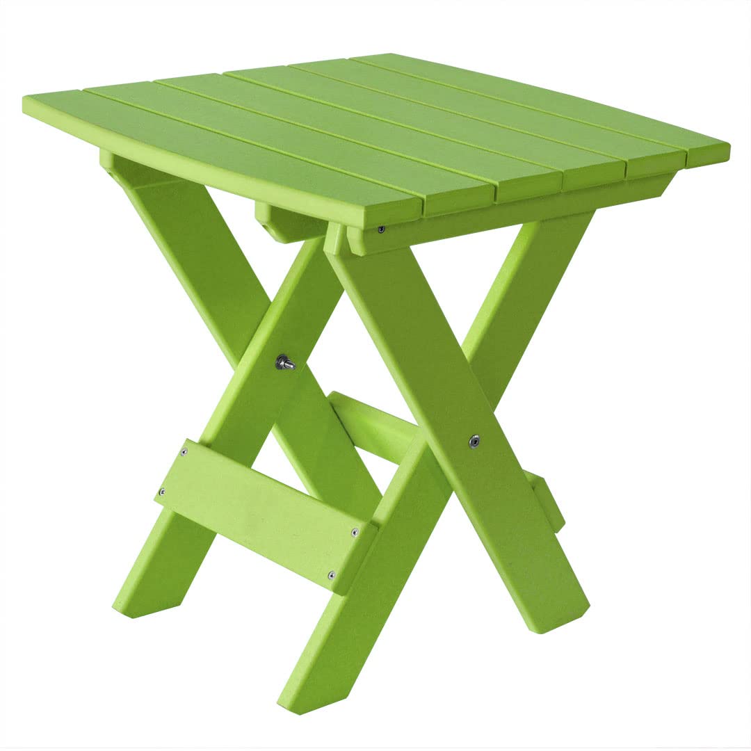 Outer Banks Collection Tailgate Folding Side Table - Portable Lime Green Picnic Table for Camping, Beach, Backyard & Outdoor Parties
