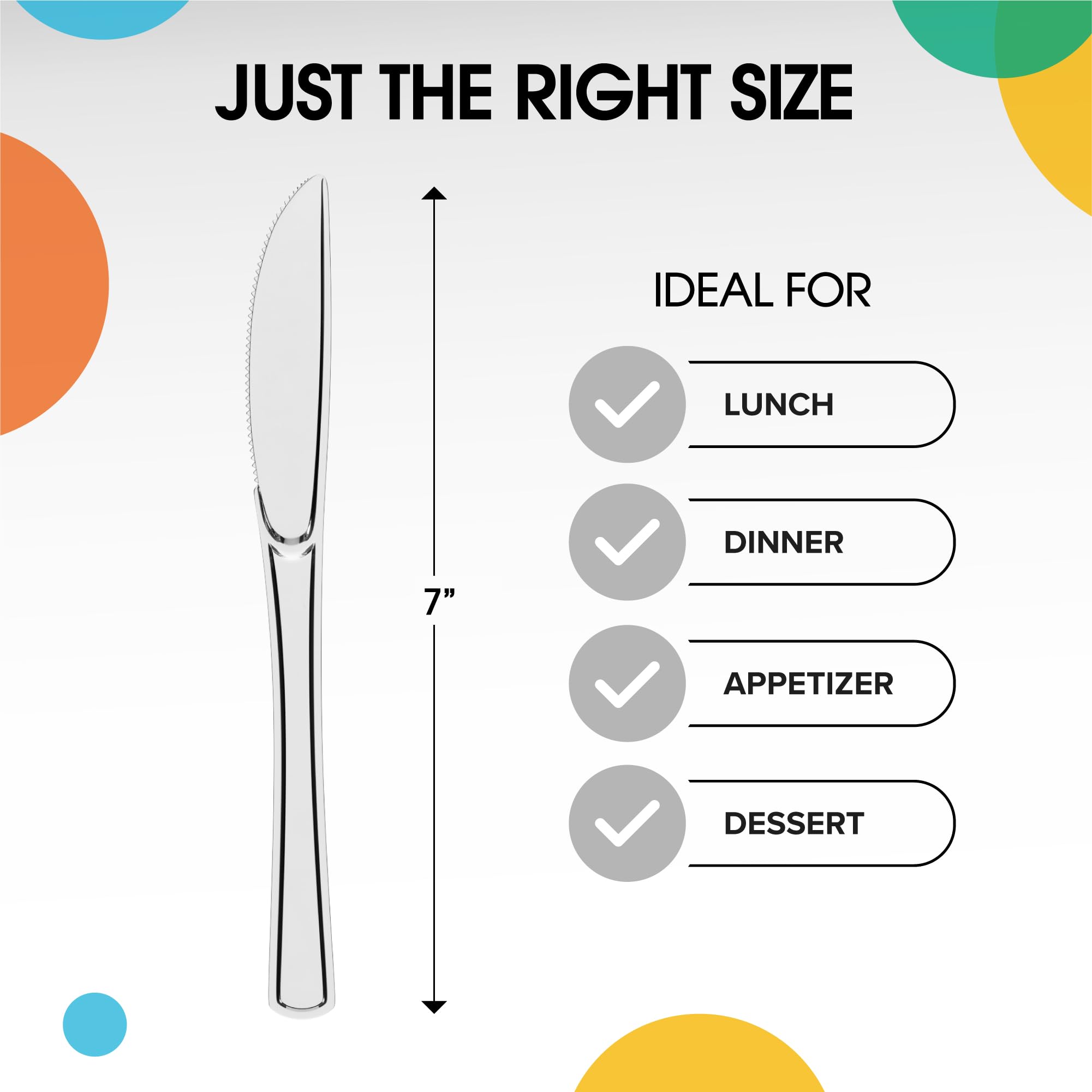 50-Pack Heavy Duty Clear Plastic Knives - Disposable Cutlery Set for Parties, Picnics & Catering | Durable Flatware for Wedding, BBQ & Events | BPA-Free Plastic Silverware