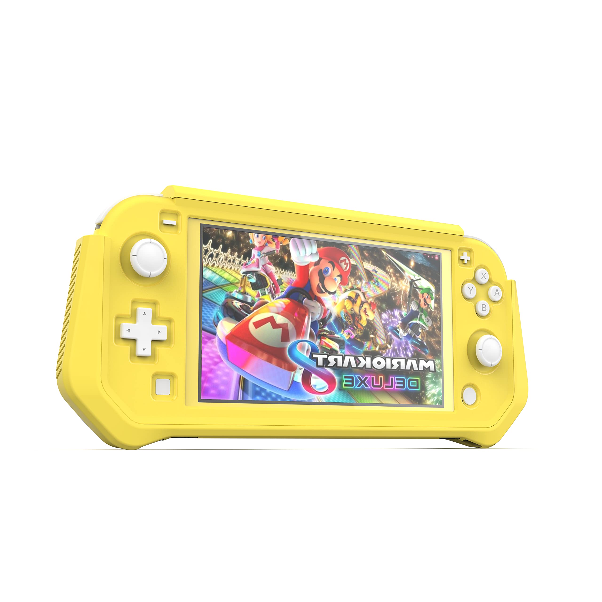 Durable Nintendo Switch Lite Protective Case with Detachable Screen Protector & Ergonomic Hand Grip - Compatible with 2019 Switch Lite (Yellow) | Perfect for Travel, Gaming On-The-Go & Enhanced Protection