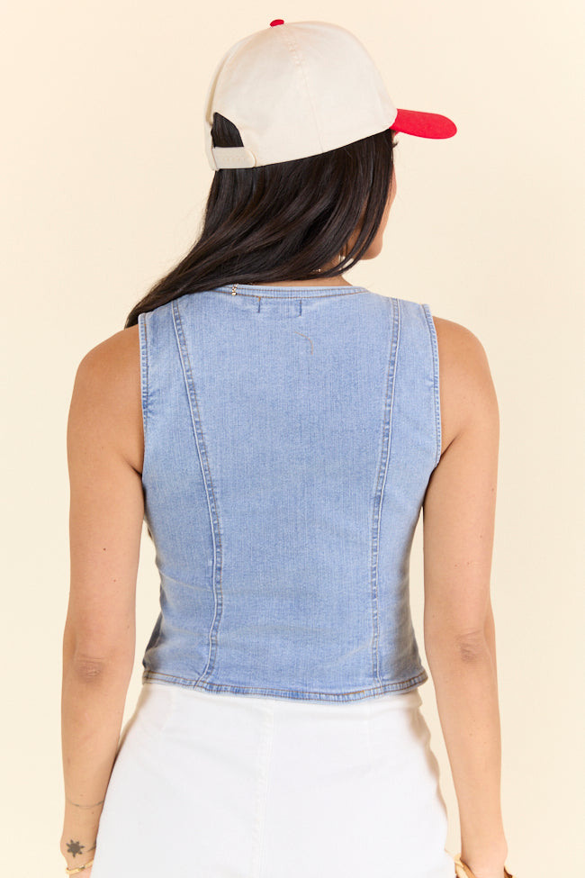 Stylish Uptown Cowgirl Denim Vest for Women - Western Fashion Jacket for Casual Outfits, Country Concerts & Rodeo Events