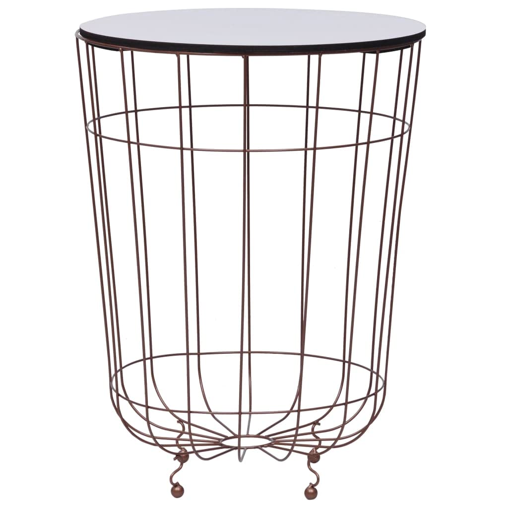 CHARMMA Gold Coffee Table - 15.7 Inch Round Side Table for Living Room, Bedroom & Office - Modern Accent Table with Sturdy Metal Base