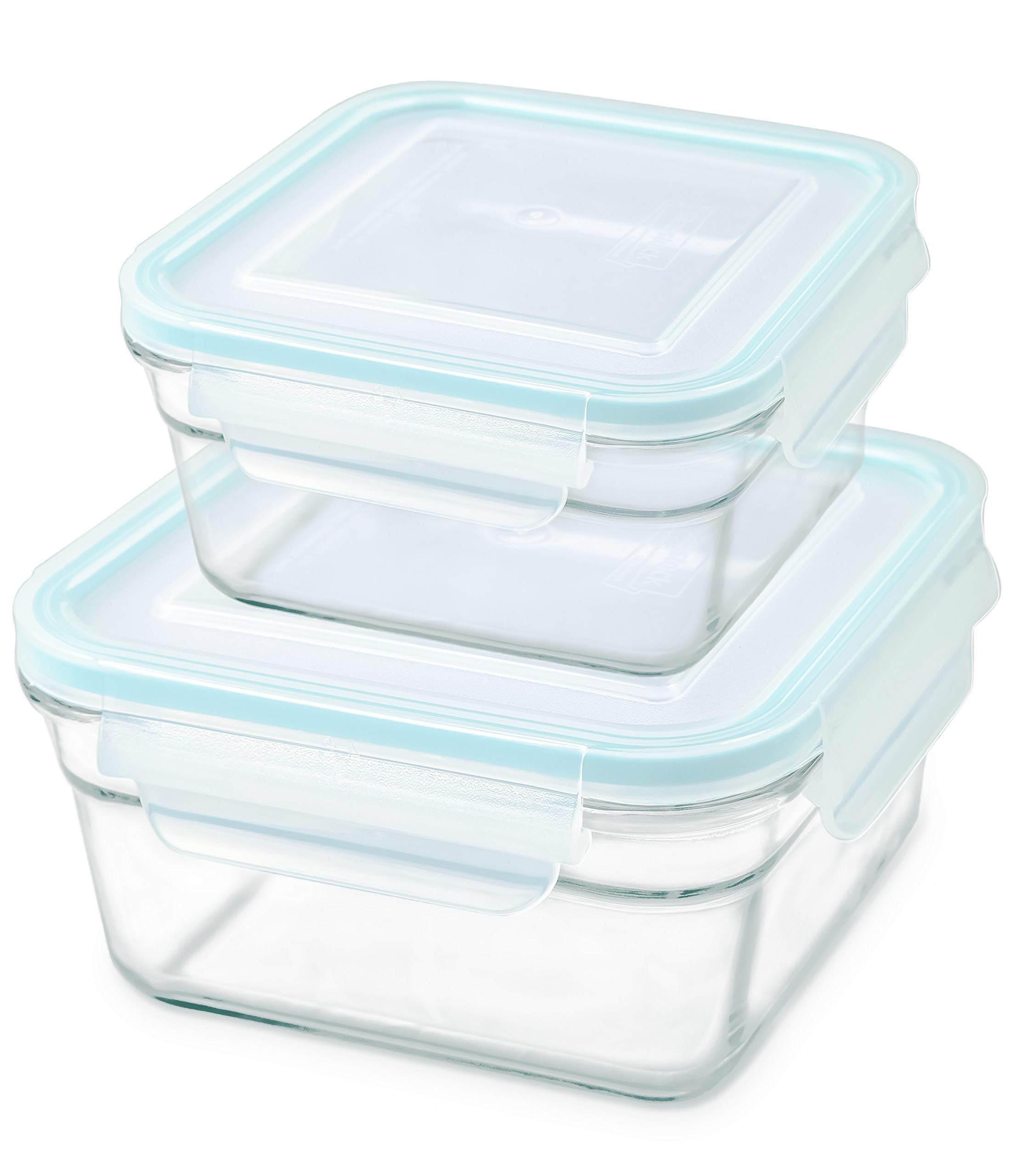 Premium Snaplock Lid Tempered Glass Food Storage Containers - 26oz & 12oz (4-Piece Set) - Leakproof, Microwave & Oven Safe - Ideal for Meal Prep, Leftovers & Freezer Storage