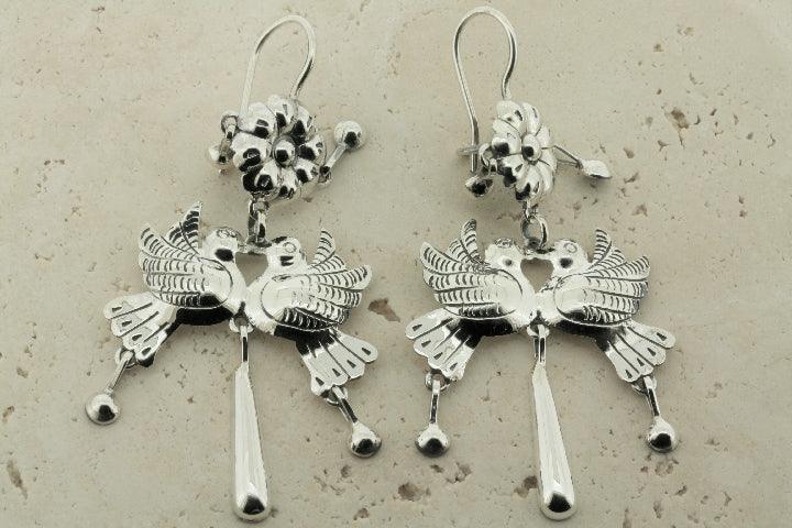 Love Birds & Flower Drop Earrings for Women - Elegant Dangle Jewelry for Weddings, Parties & Special Occasions