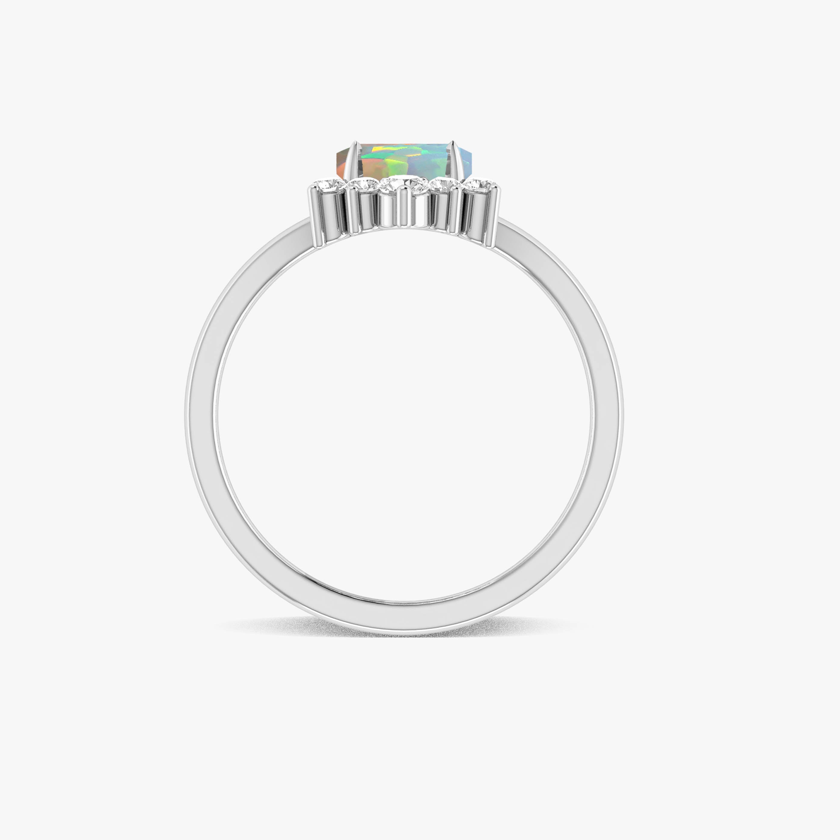 Natural White Opal Hexagon Gemstone Ring for Women - Dainty Boho Silver Jewelry Gift for Her - Perfect for Weddings, Anniversaries & Everyday Wear