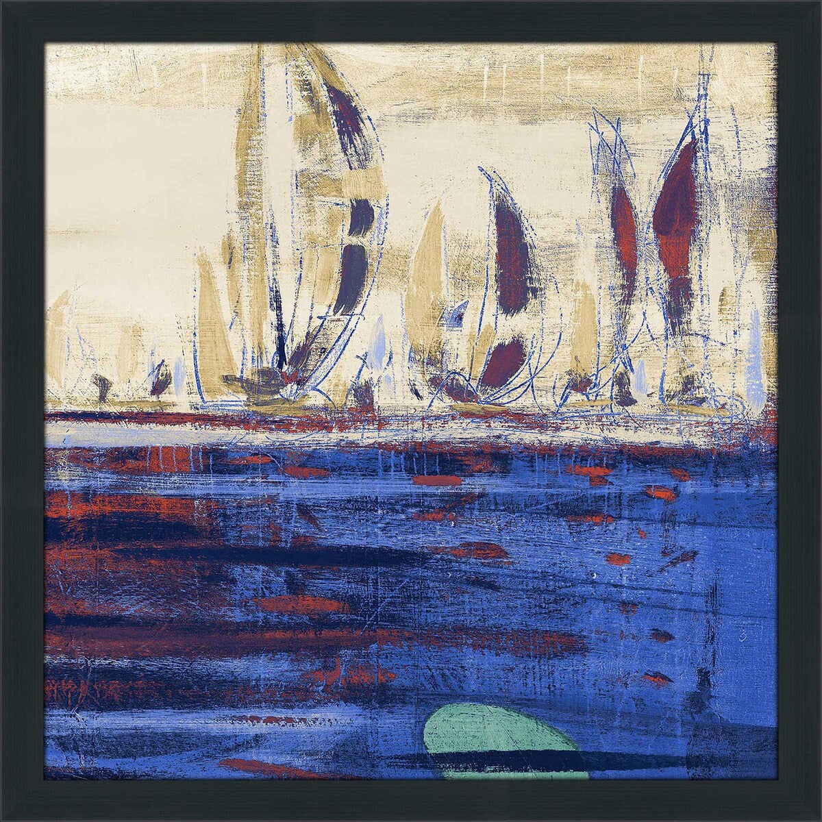 Blue Calm Waters Square II Acrylic Wall Art Print - Modern Ocean Themed Home Decor for Living Room, Bedroom & Office