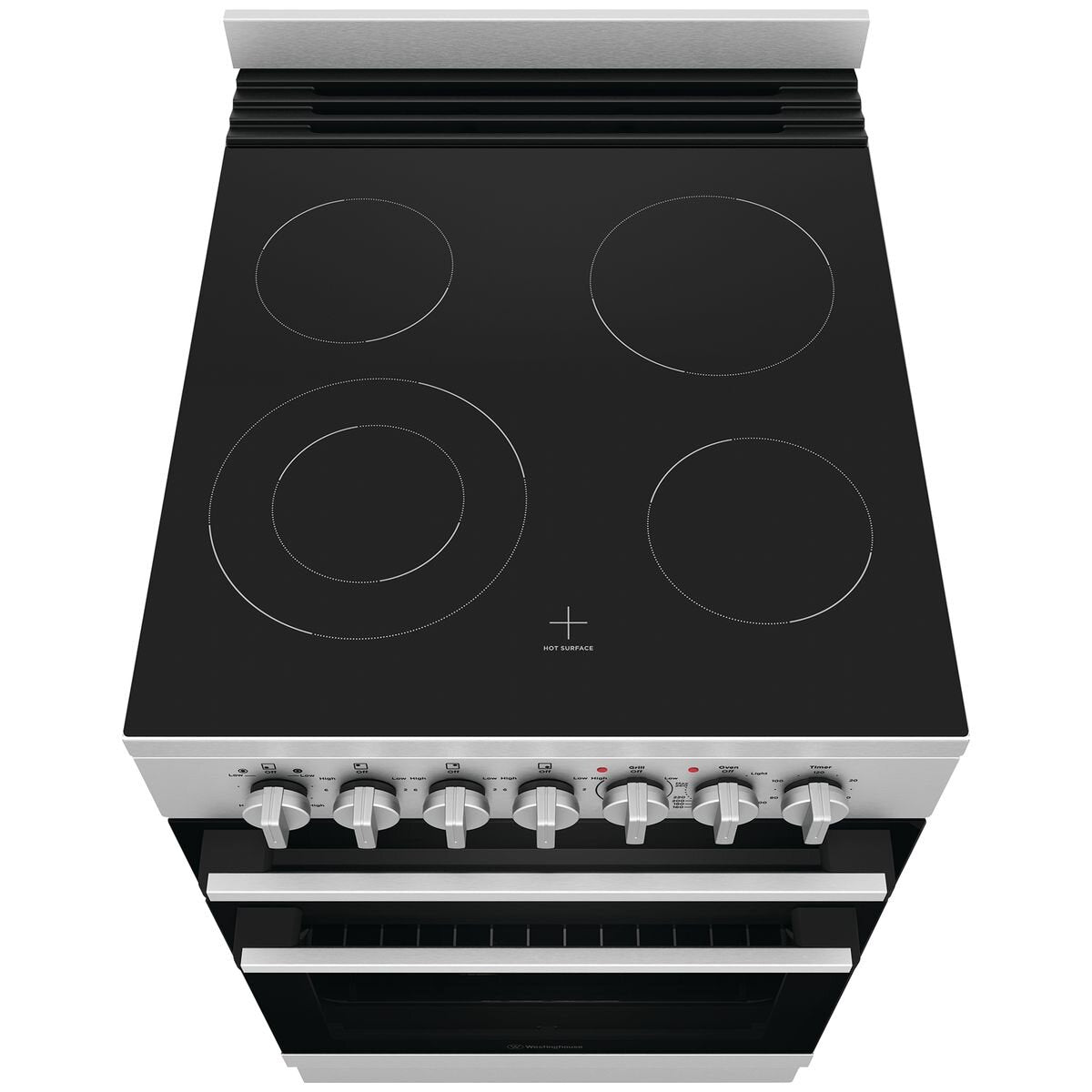 Westinghouse 54cm Electric Freestanding Oven WFE542SCB - Stainless Steel Built-In Oven with Fan Forced Cooking | Perfect for Baking, Roasting & Family Meals