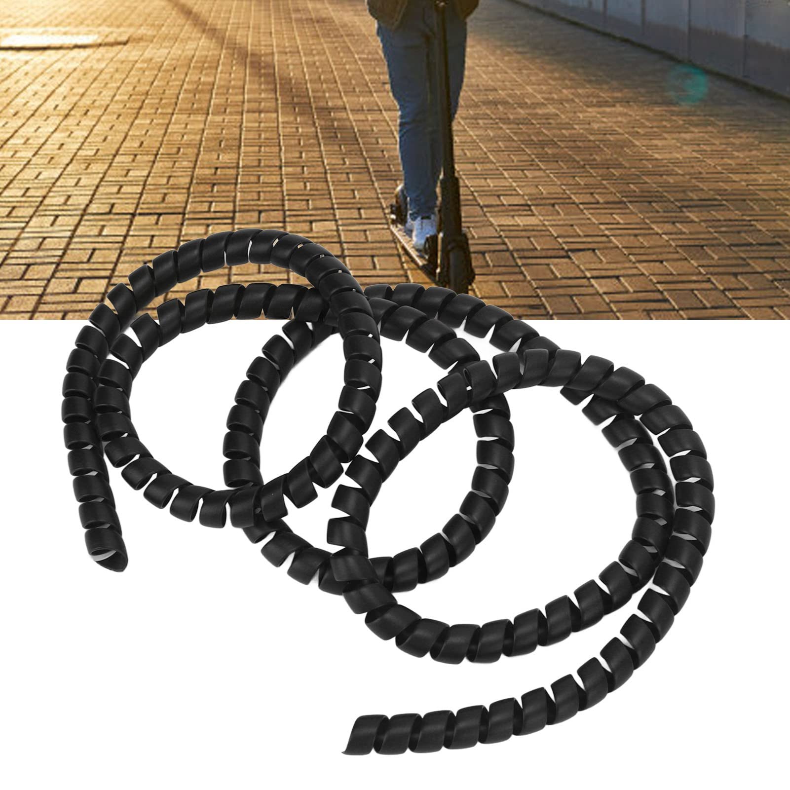 Universal Electric Scooter Spiral Cable Wrap - Durable Brake Line & Wire Protector for Xiaomi M365 Pro (Black) | Perfect for Commuting, Urban Travel & E-Scooter Maintenance