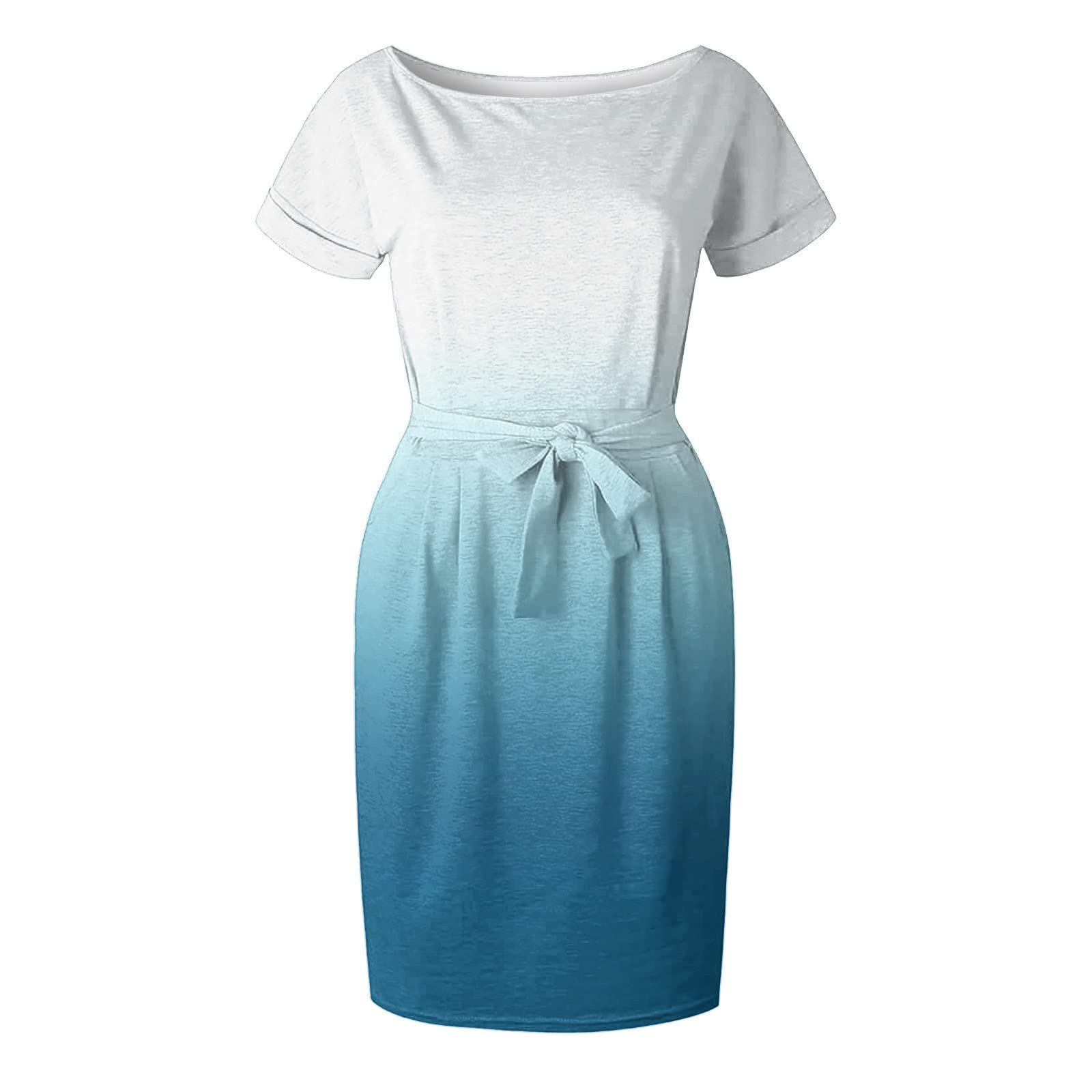 Boho Striped Summer Dress for Women - Short Sleeve T-Shirt Dress with Tie Waist & Pockets | Casual Beach Wear, Vacation Outfit, Everyday Comfort