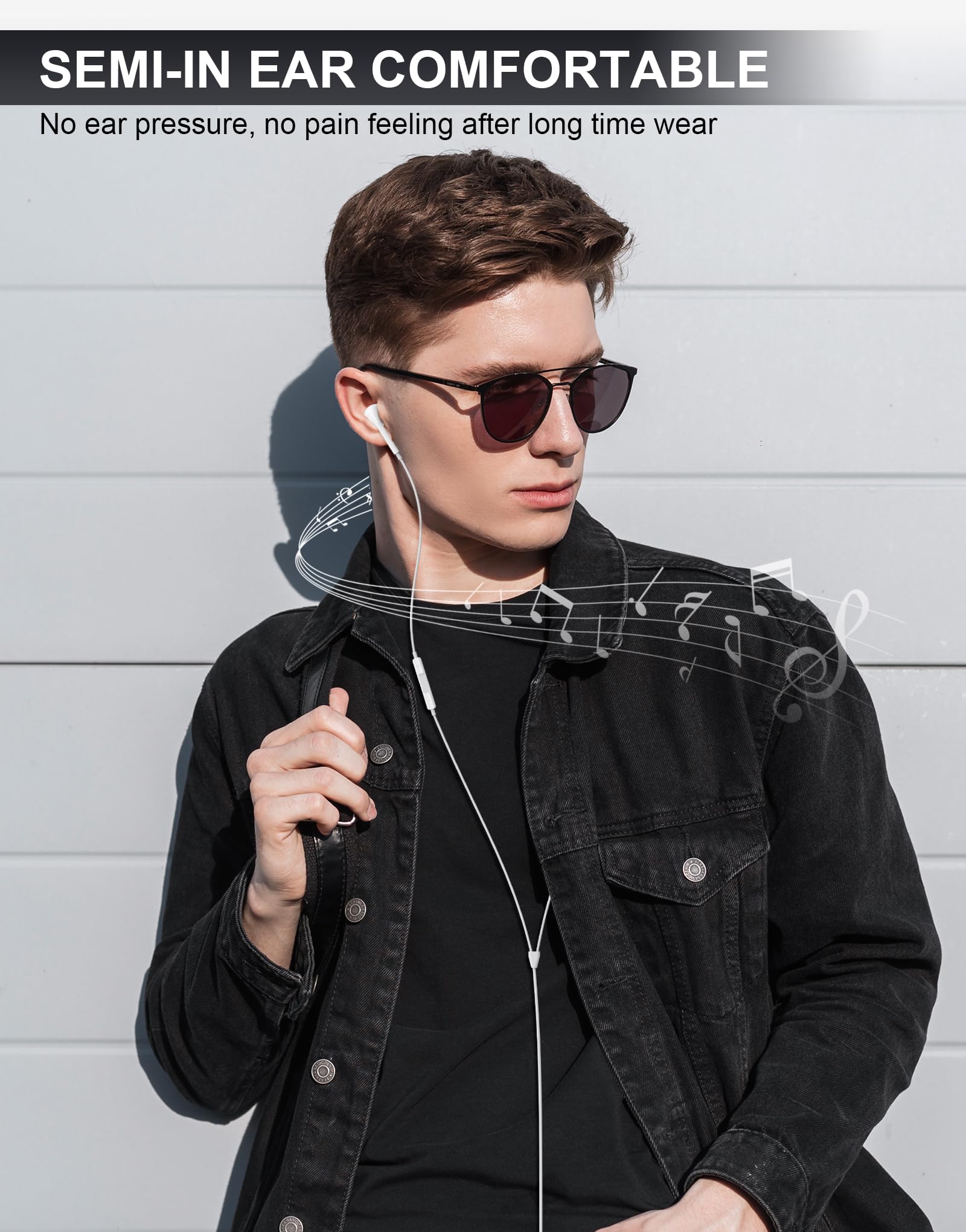 MFi Certified USB C Headphones for iPhone - Wired Earbuds with Built-in Mic, HiFi Stereo & Noise Cancelling - Compatible with iPhone 15/16 Pro Max, Samsung S24/S23/S22, Pixel & Android Devices - Perfect for Commuting, Workouts & Online Meetings