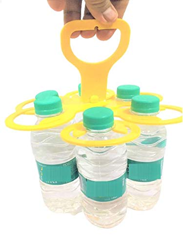 Milestouch - 2 Pack Heavy Duty Bottle Carrier Holder for Up to 6 Bottles & 6L Capacity - Durable Multi-Purpose Beverage Transport (Made in India) - Perfect for Grocery Shopping, Picnics, Camping & Beach Trips