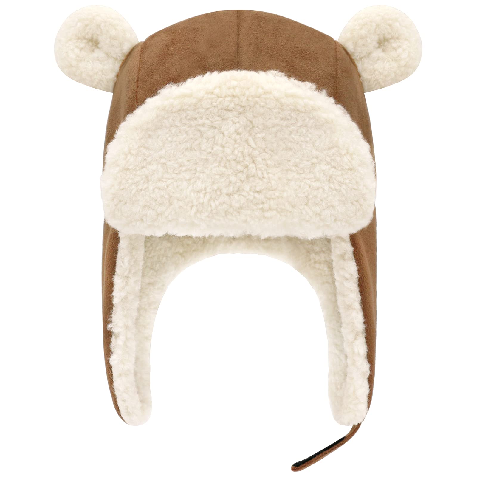 Sherpa Toddler Winter Hat with Bear Ears - Warm Baby Boy & Girl Beanie for Cold Weather - Cozy Infant Winter Hat for Outdoor Play, Snow Days & Holiday Photos