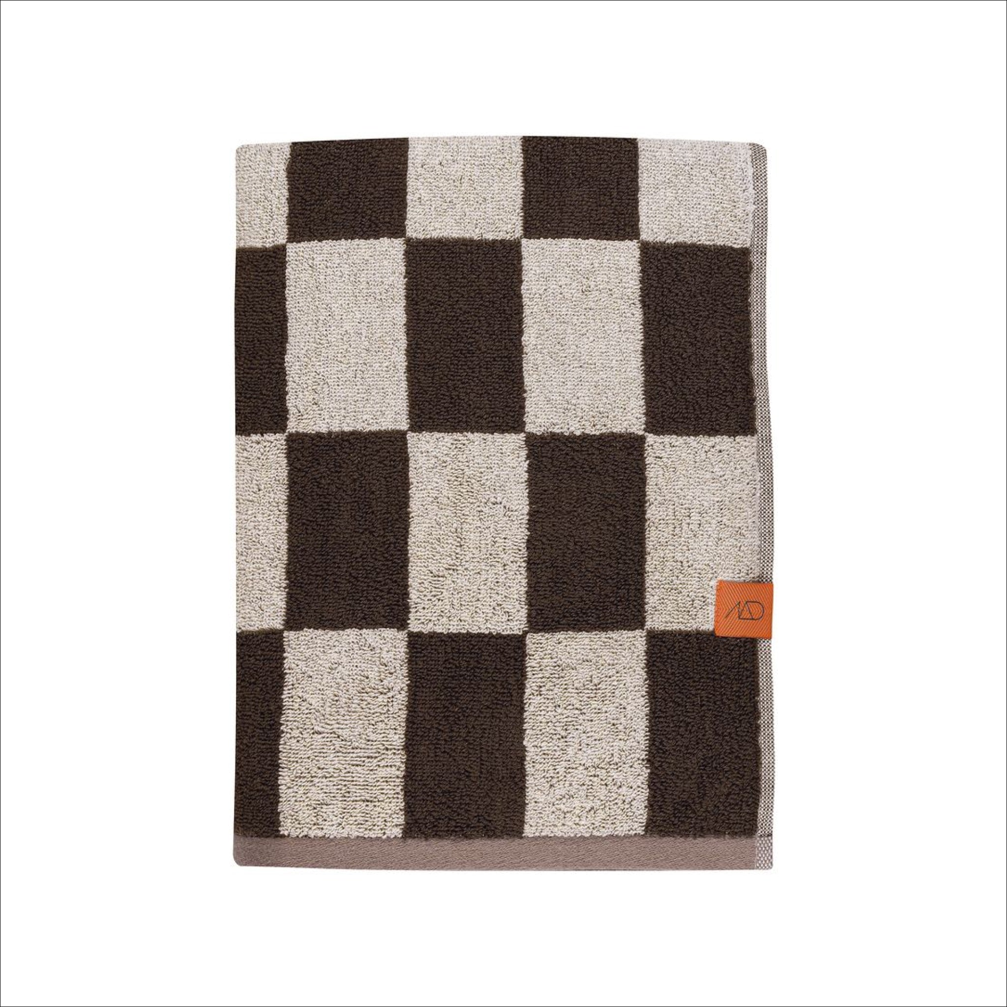 METTE DITMER Retro Bath Towel - 100% Organic Cotton, 70x133 cm (27x52 inches), Chocolate Brown - Soft & Absorbent for Spa, Beach & Luxury Bathroom Decor