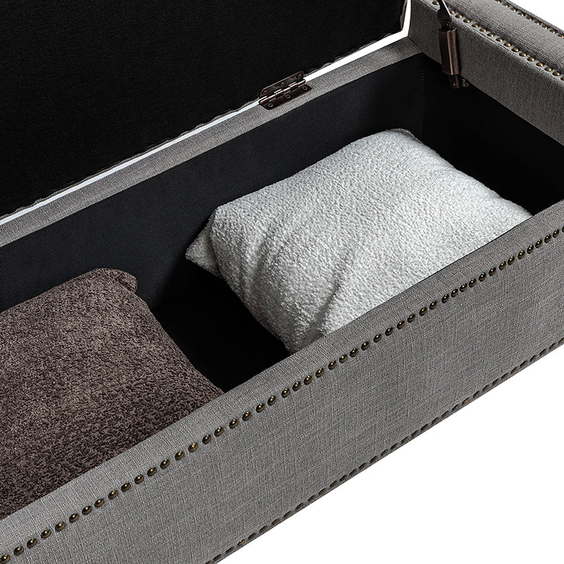 Eugen Upholstered Flip Top Storage Bench - Stylish Ottoman with Hidden Storage for Bedroom, Living Room & Entryway - Perfect for Seating, Storage & Home Decor