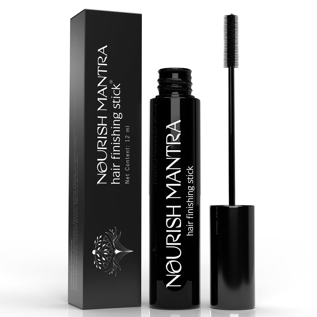 Nourish Mantra Hair Finishing Stick for Women - 12ml | Flyaway Hair Wax Stick | Non-Greasy & Non-Sticky Hair Gel | Hair Accessories for Styling & Smoothing | Perfect for Work, Travel & Everyday Use