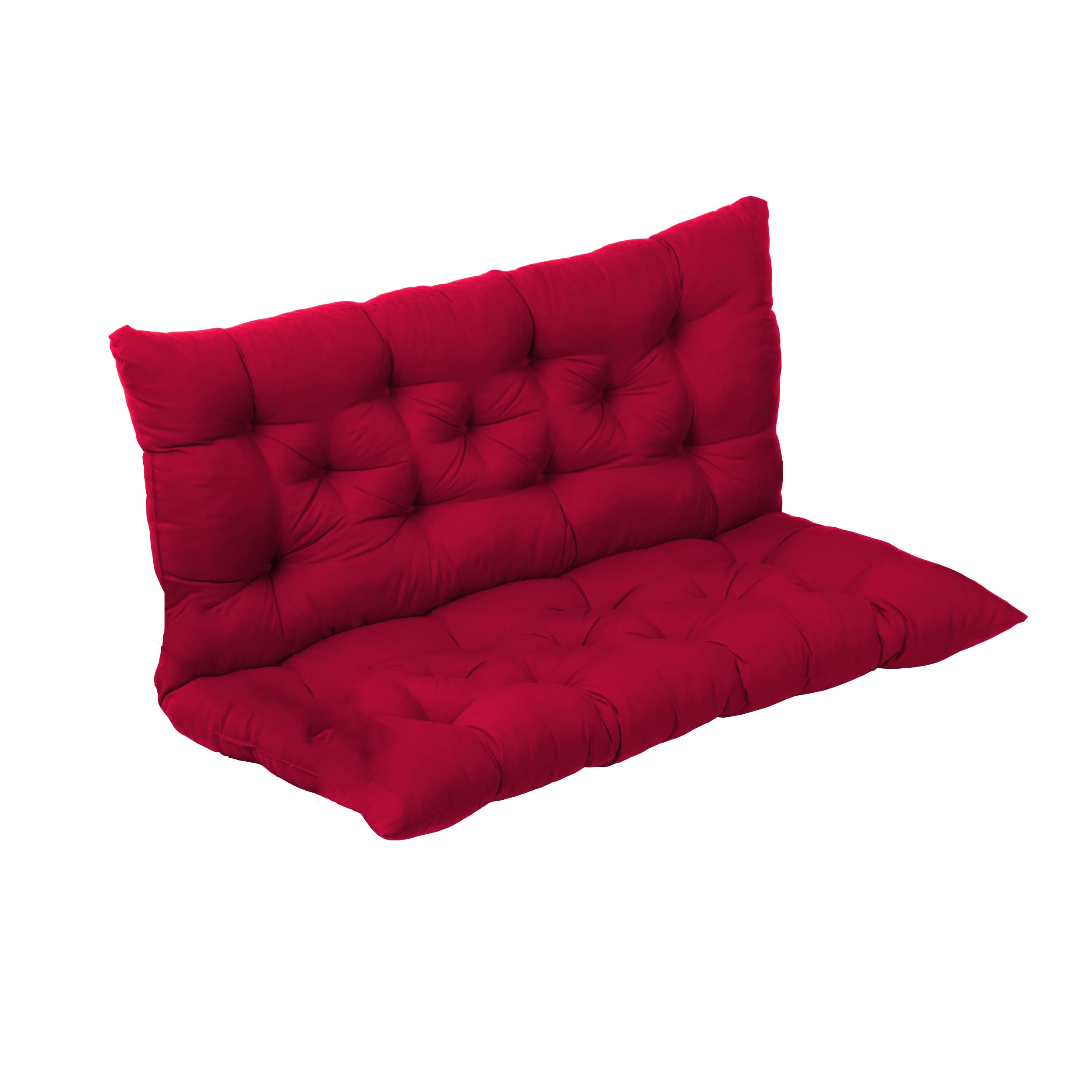 Premium 3-Inch Thick Outdoor Rocking Chair Cushion with Backrest - Waterproof Bench Seat Pad for Patio, Garden & Swing Chairs - 59x40 Inches, Wine Red - Perfect for Relaxing on Your Deck, Porch or Backyard Oasis