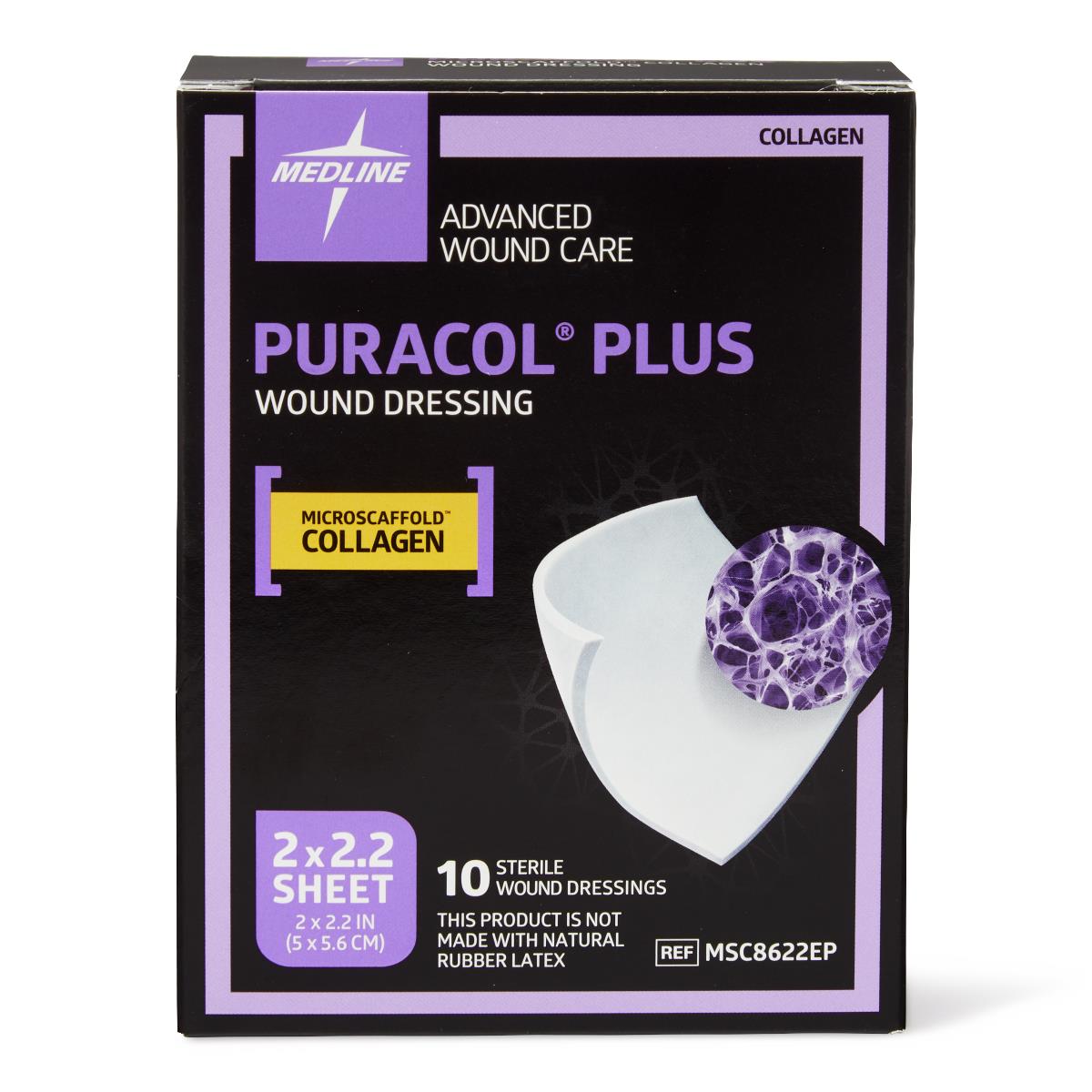 Puracol Plus Collagen Wound Dressings 2x2.25 Inches - Box of 10 | Advanced Healing for Chronic Wounds, Ulcers & Surgical Sites | Medical-Grade Collagen Treatment for Faster Recovery
