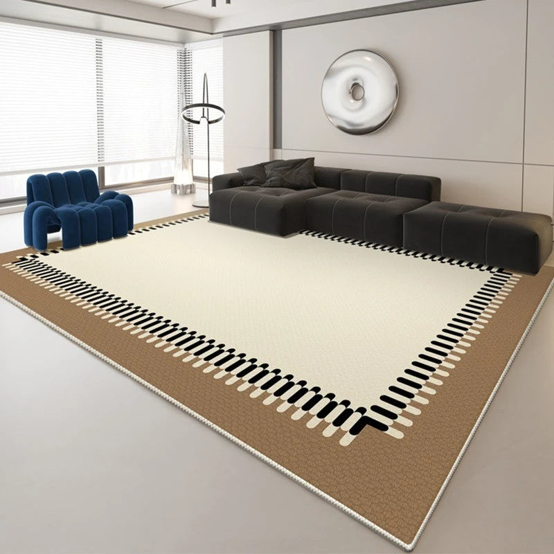 Nellie Modern Geometric EasyClean Velvet Area Rug - Soft Non-Slip Living Room Carpet for Bedroom, Nursery & Home Decor