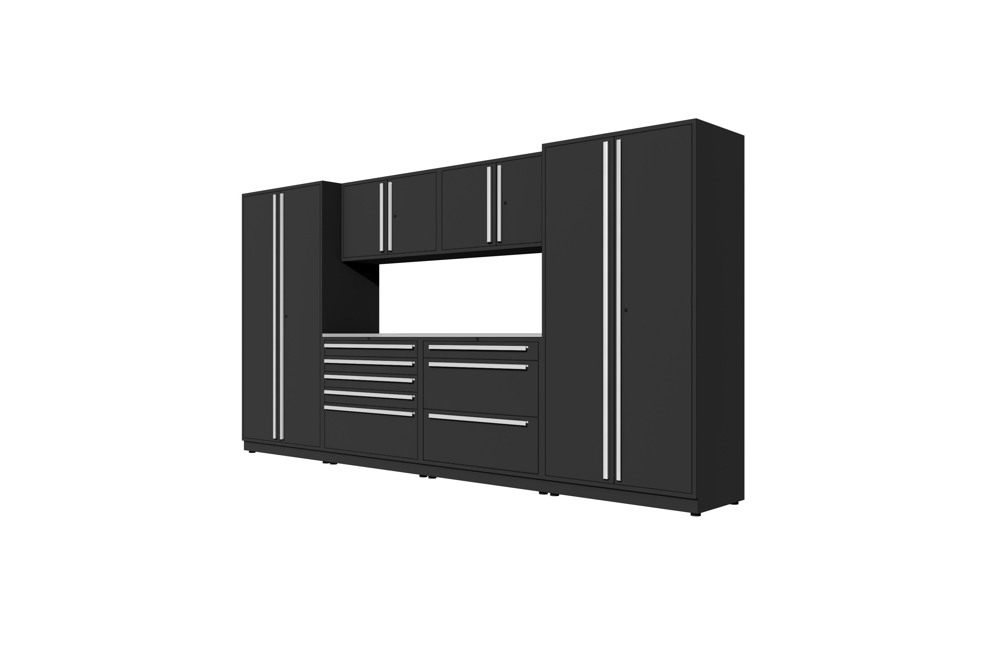 ProSlat Fusion Plus 160 Full Locker Preconfigured Array - Wall Mounted Garage Storage System for Tools & Equipment Organization