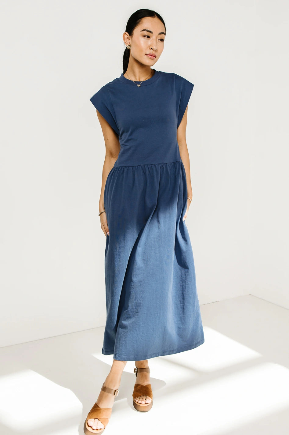 Louie Midi Dress in Indigo - Elegant Casual & Party Wear for Women | Perfect for Date Nights, Office & Special Occasions | FINAL SALE