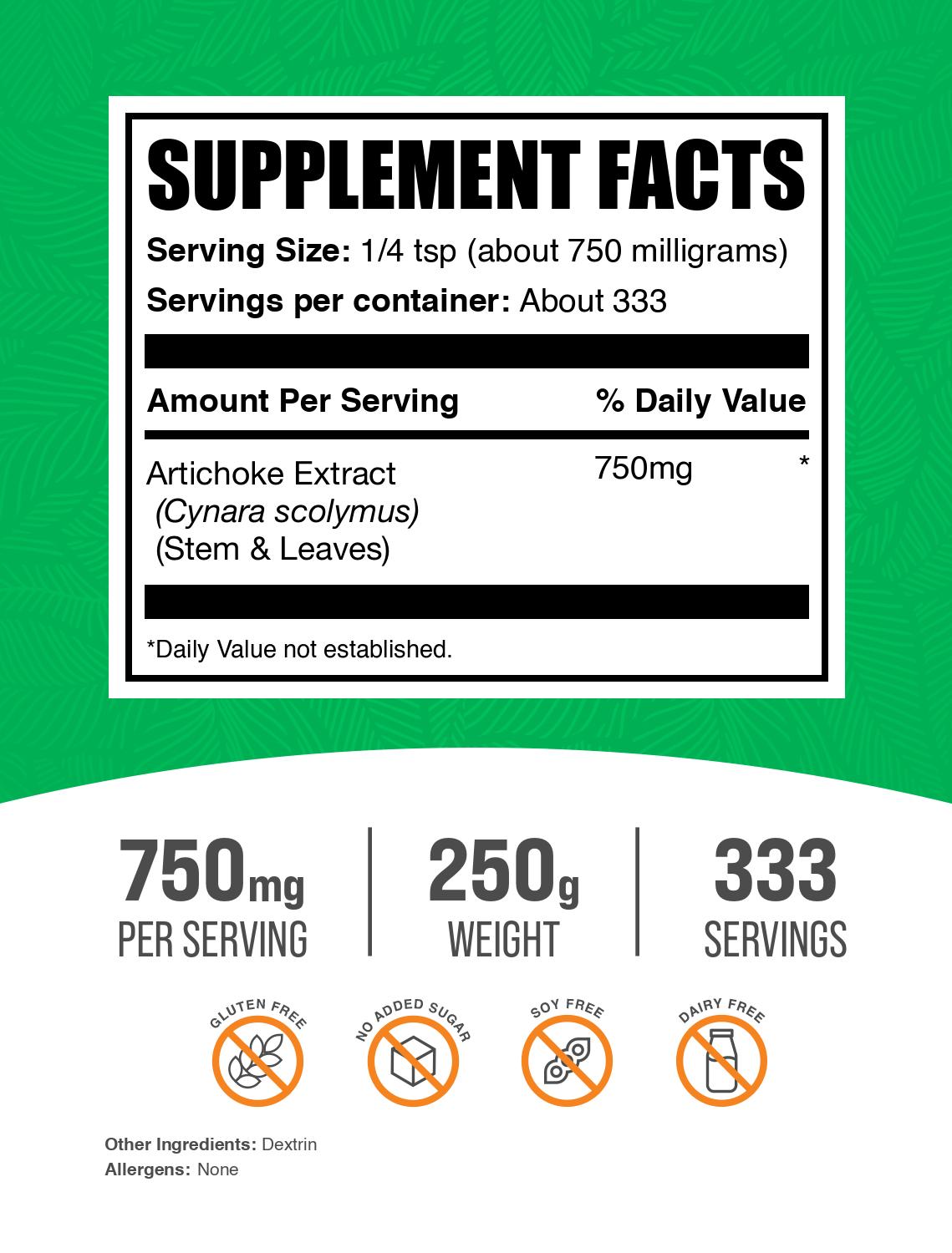 Organic Artichoke Extract Powder for Liver Detox & Digestive Health - Pure Supplement for Weight Loss, Cholesterol Support & Gut Wellness - Use in Smoothies, Teas & Recipes