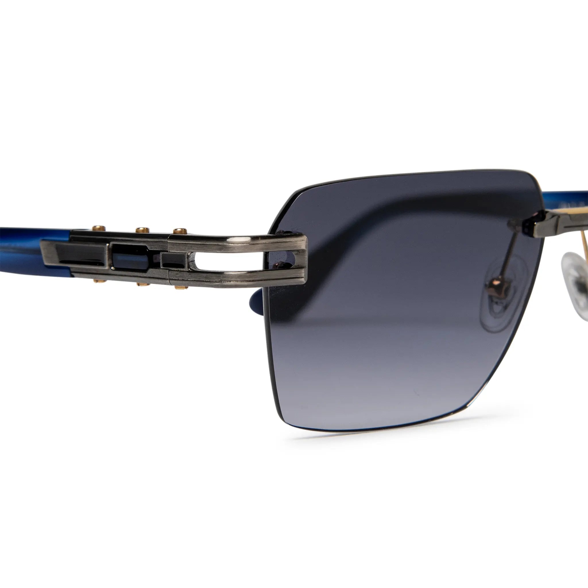 Vintage Dita Meta EVO DTS147 A02 Custom Antique Silver Blue Swirl Sunglasses - Premium Designer Shades for Fashion & Outdoor Activities