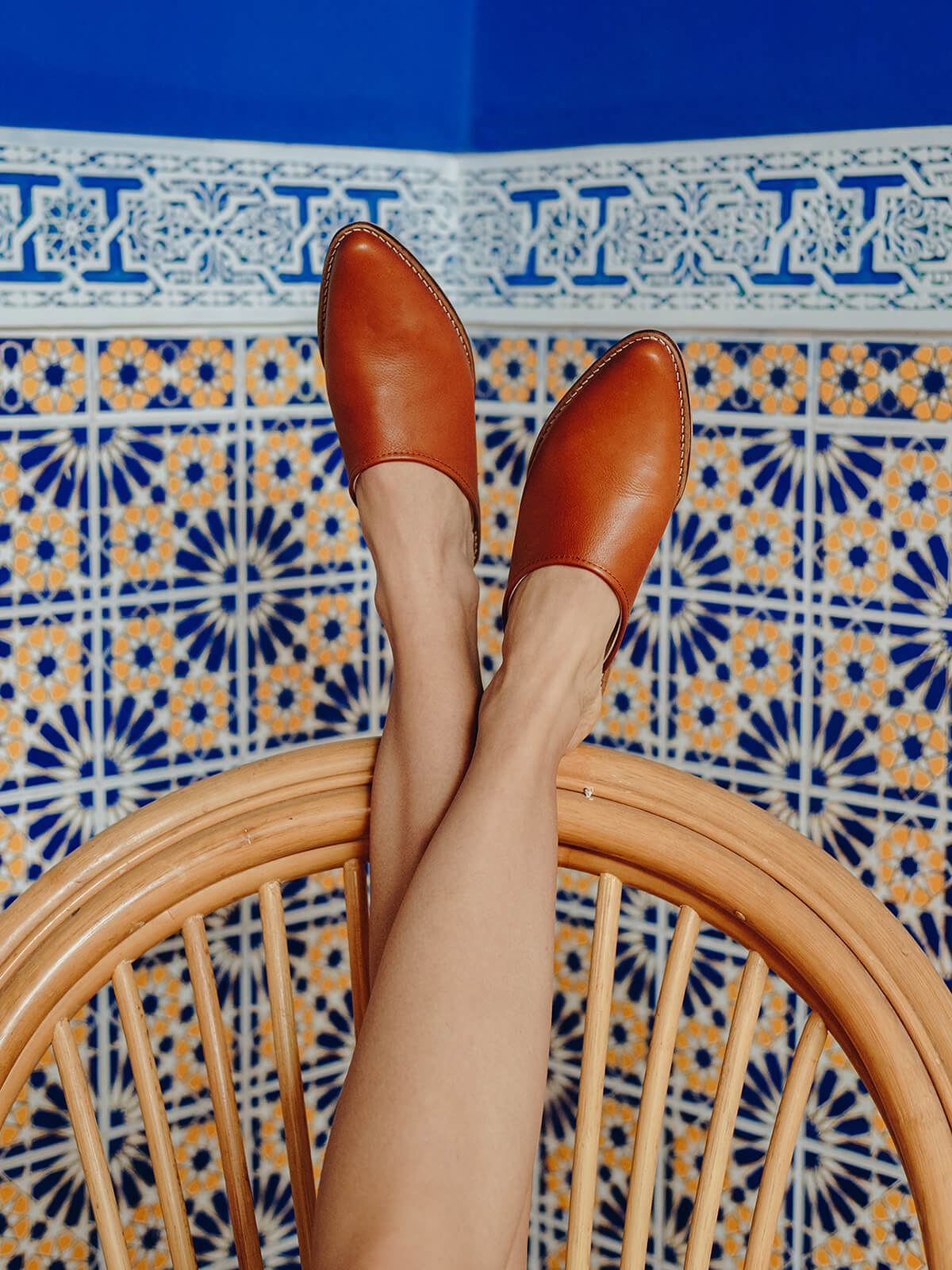 Comfortable Tan Leather Mules for Women - Slip On Casual Shoes for Walking, Travel & Everyday Wear
