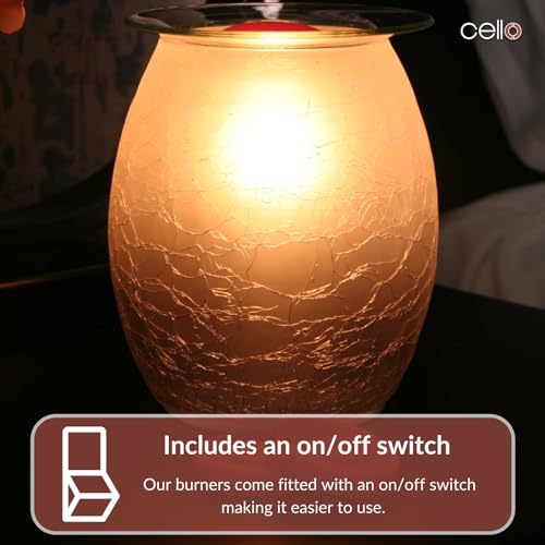 Premium Electric Wax Warmer with Crackle Glass - Aromatherapy Wax Melter for Home, Office & Spa - Perfect for Relaxation & Stress Relief