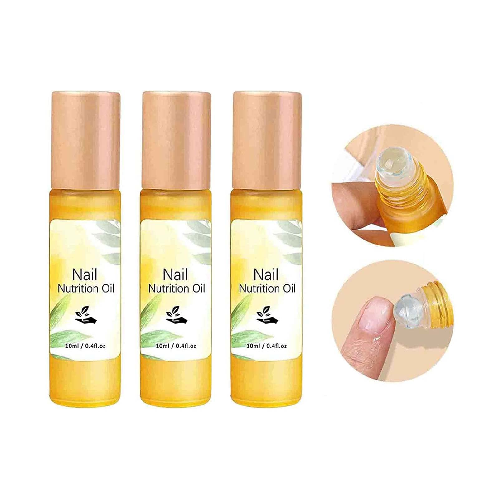 3PC Roller Nail Cuticle Oil Pens - Nourishing & Repairing Treatment for Stronger Nail Growth - Essential Nail Care for Dry Cuticles & Healthy Nails - Perfect for Home Manicures & Salon Use