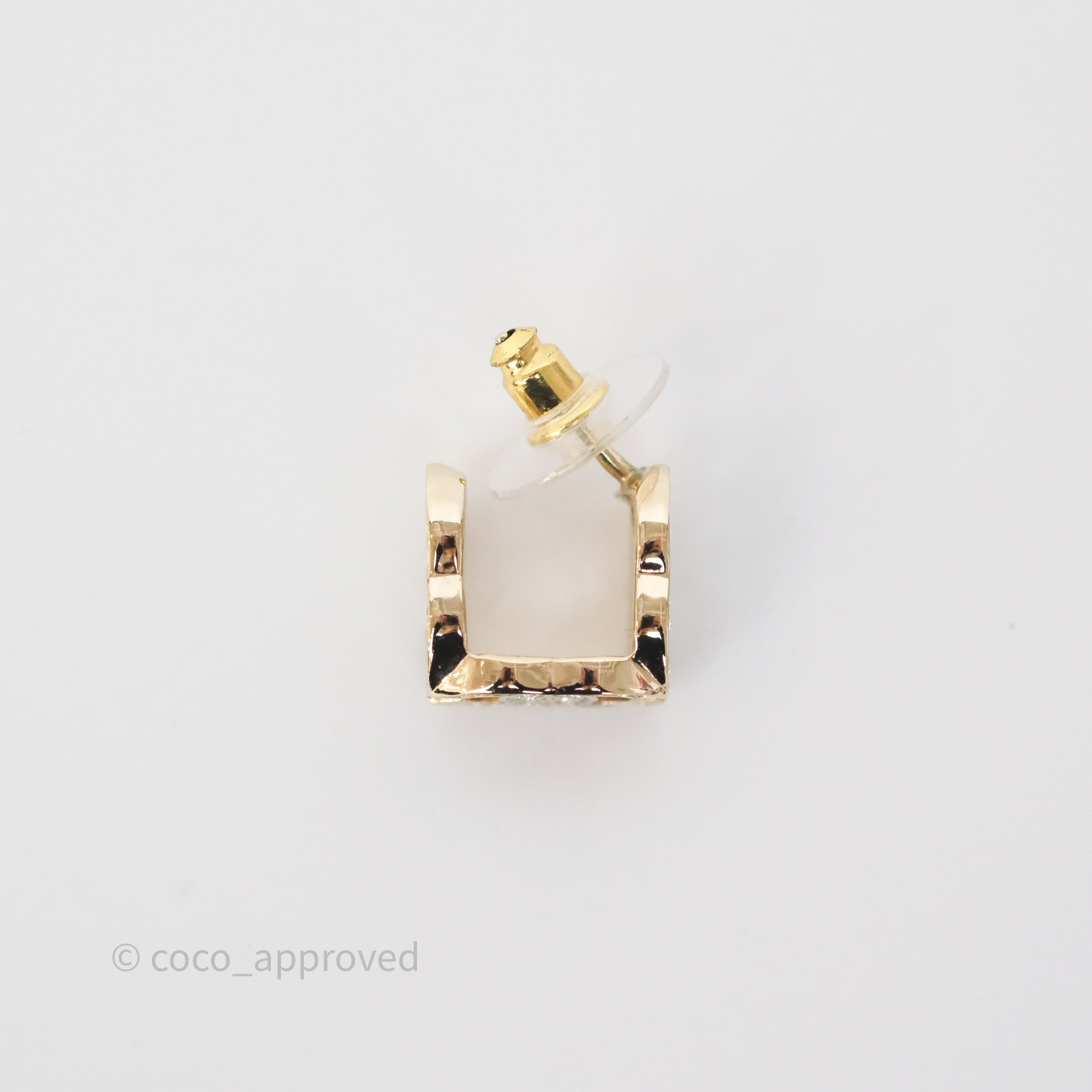 Chanel CC Crystals Square Earrings Gold Tone 23B - Luxury Fashion Jewelry for Women, Perfect for Parties, Weddings & Special Occasions