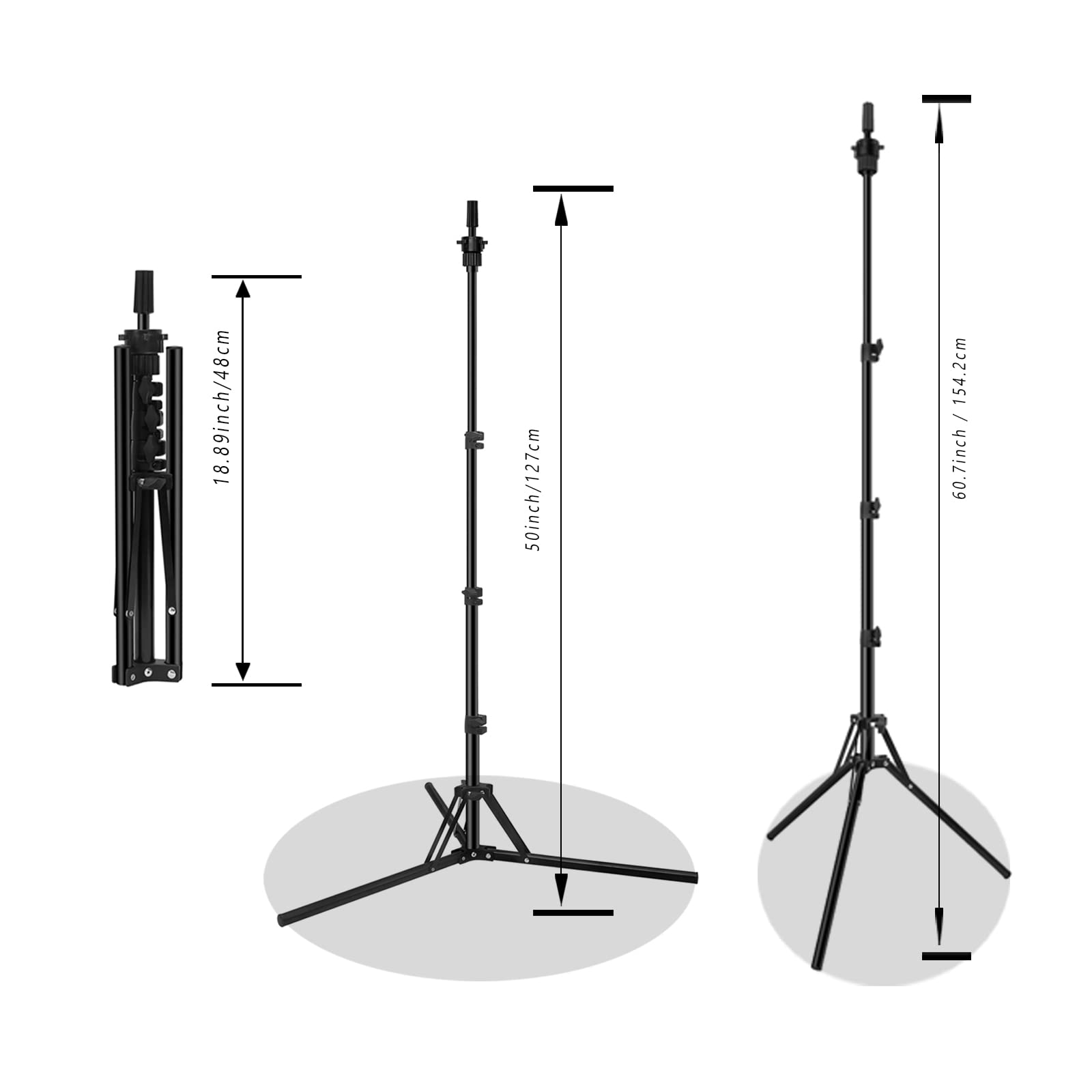 Adjustable Metal Wig Stand Tripod - Foldable Mannequin Head Holder for Cosmetology, Hairdressing & Styling Training | Perfect for Salon, Home Use & Wig Display