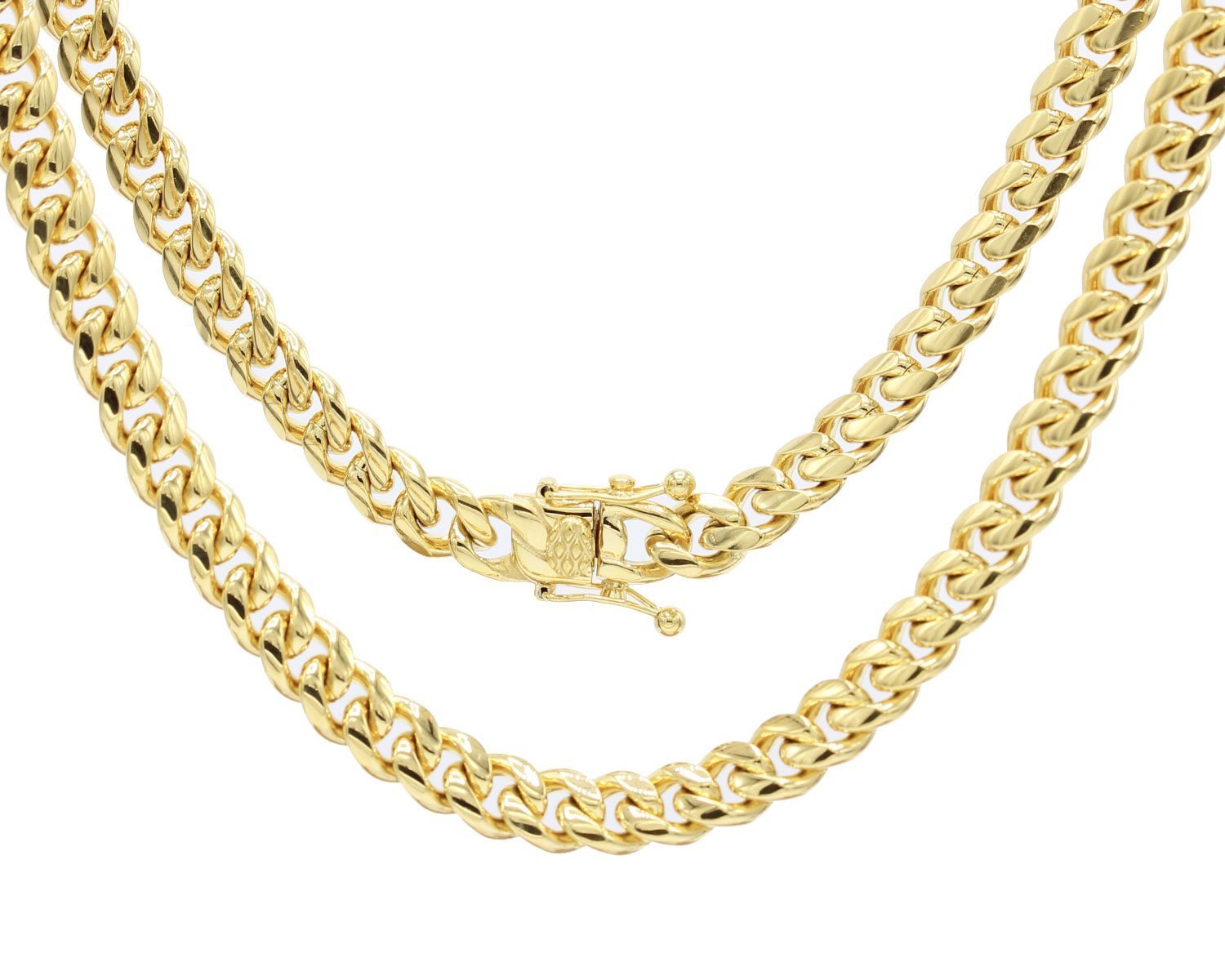 24K Real Gold Plated Miami Cuban Link Chain & Bracelet Set - 6mm/9mm/10mm/12mm/14mm Thick Hip Hop Jewelry for Men & Boys with Secure Clasp - Perfect for Parties, Gifts & Streetwear Fashion