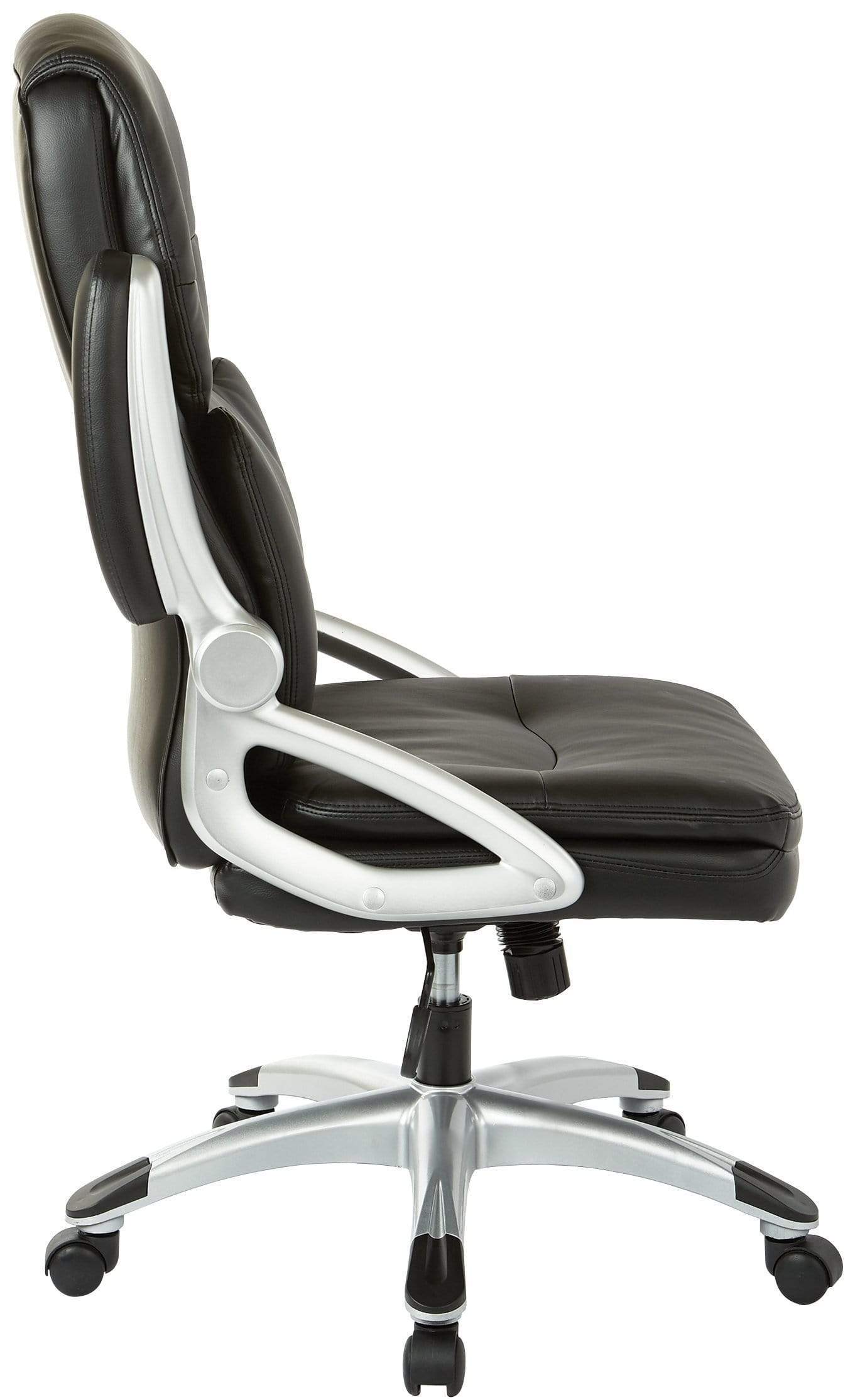 Office Star Work Smart™ High Back Leather Executive Manager's Chair - Ergonomic Office Chair with Adjustable Height & Lumbar Support [ECH91236 EC3] - Perfect for Home Office, Conference Rooms & Executive Suites