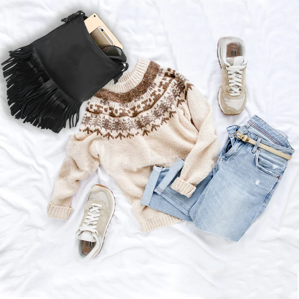 Stylish Leather Fringe Hobo Handbag for Women - Medium Size Black Crossbody Purse | Perfect for Casual Outings, Shopping & Travel Accessories