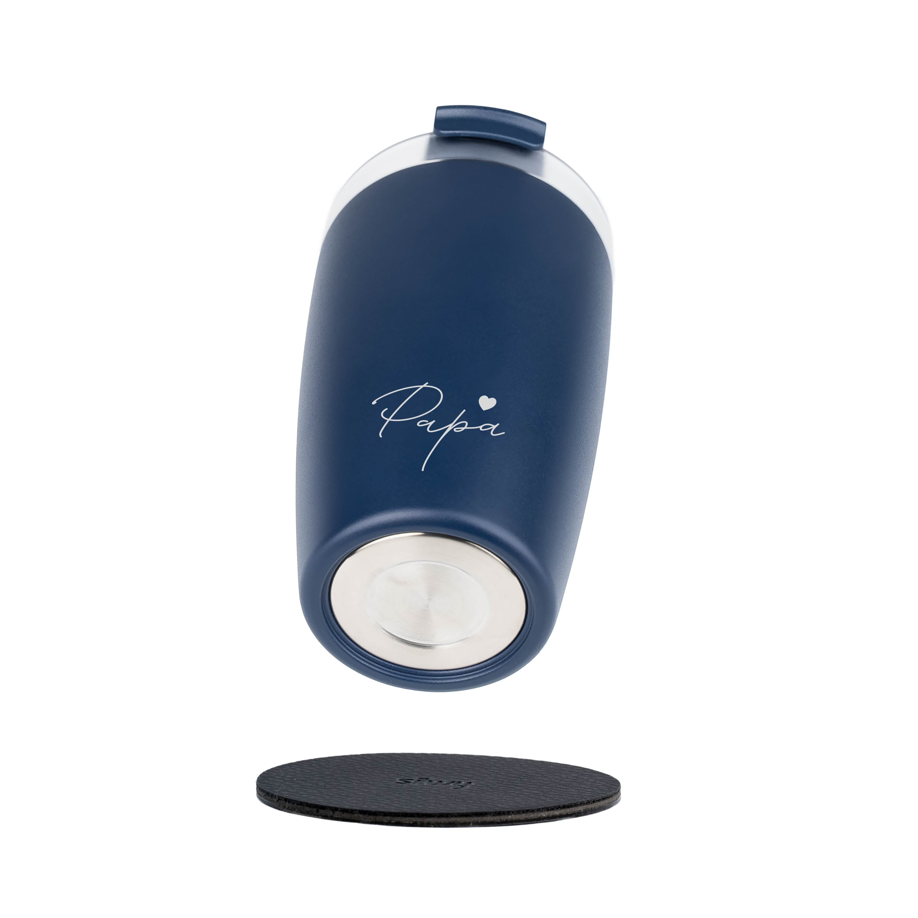 MIDNIGHT PAPA Magnetic Insulated Travel Mug - 16oz Stainless Steel Thermos with Leak-Proof Lid for Coffee, Tea & Hot Drinks - Perfect for Commuting, Office & Outdoor Activities