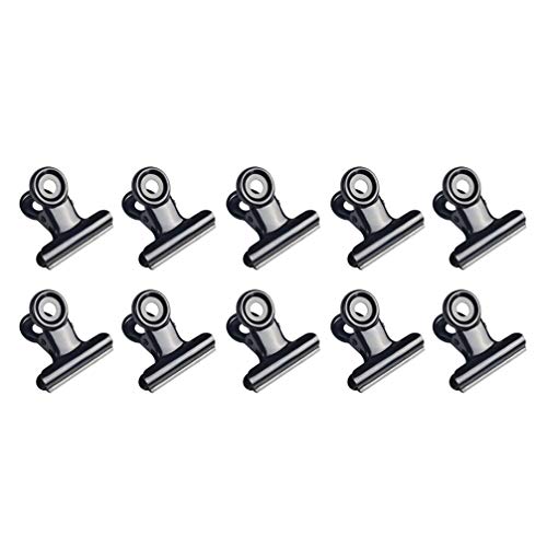 Minkissy 10-Pack Stainless Steel Metal Grip Clips - Heavy Duty Office Binder Clips for Paper, Bills, and Documents - Secure File Folders, Salon Stationery & Decorative Use (Black) - Perfect for Organizing Office, School, and Home Files