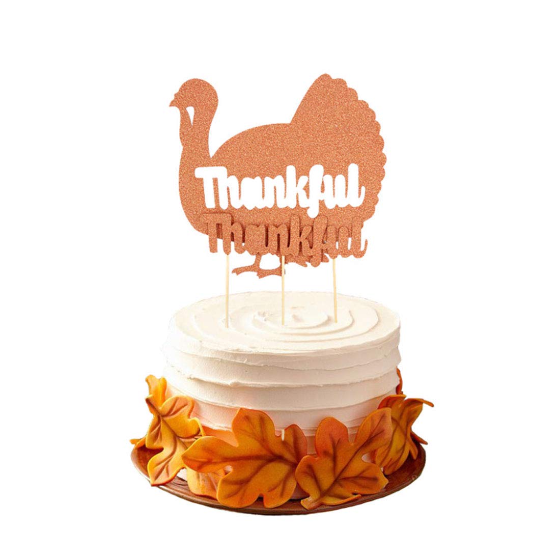 2 Pack Thanksgiving Turkey Cake Toppers - Fall Harvest Cake Decorations for Thanksgiving Desserts, Pumpkin Pies & Autumn Party Celebrations