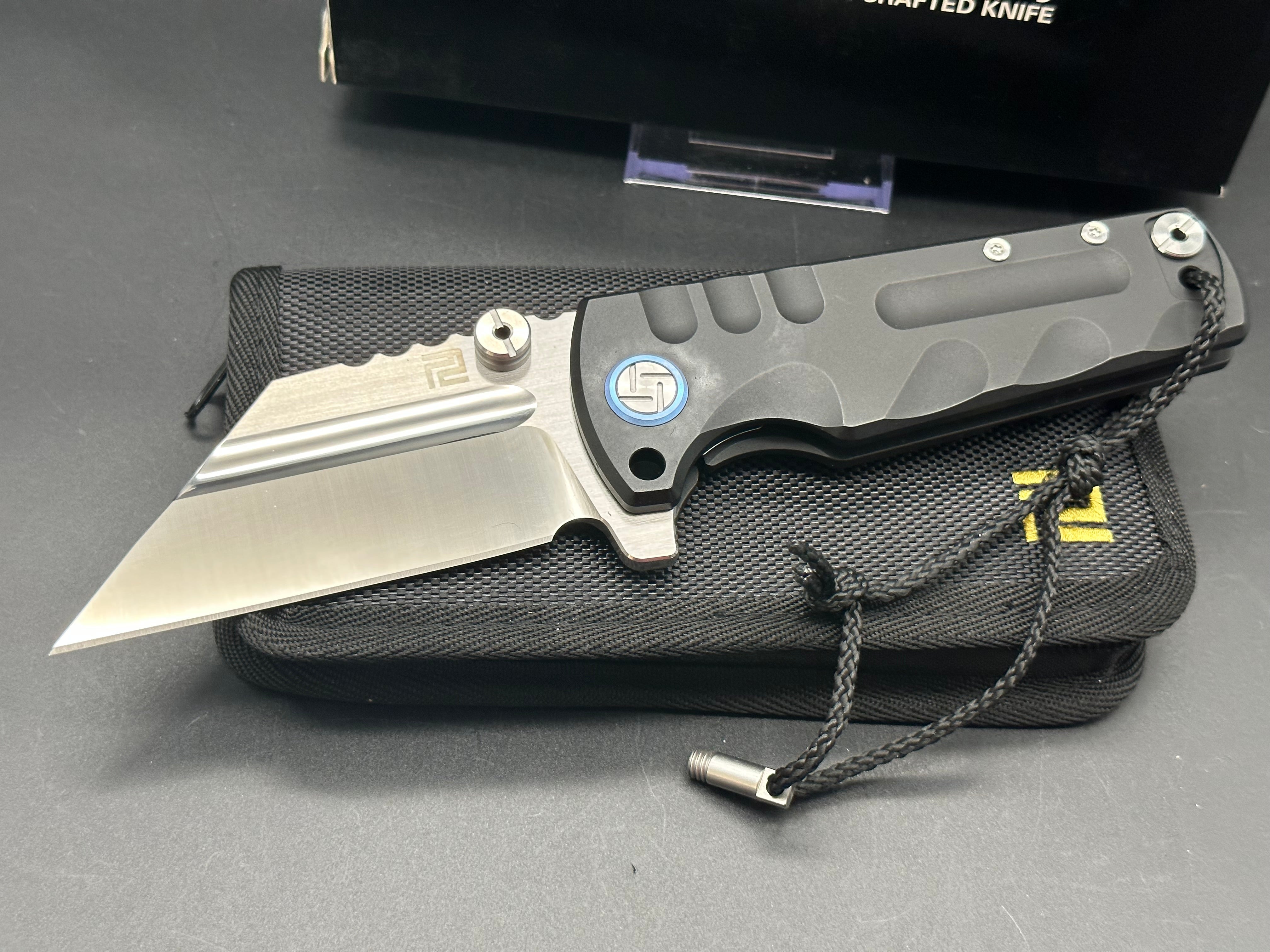 Artisan Cutlery Proponent Folding Knife - Black Titanium Handle with Premium S35VN Steel Blade - EDC, Outdoor Survival & Tactical Gear