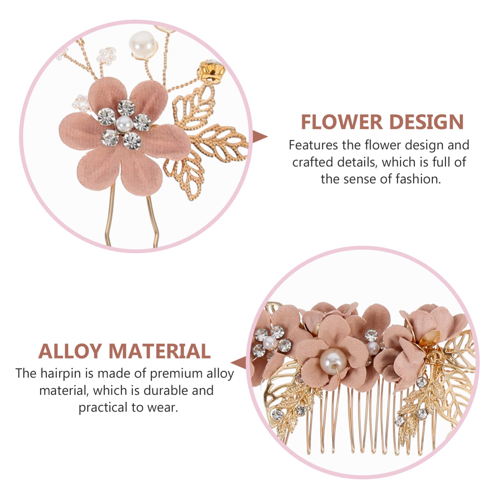Elegant Rhinestone Wedding Hair Clips - 3Pcs Bridal Hair Pins for Women, Girls' Special Occasions