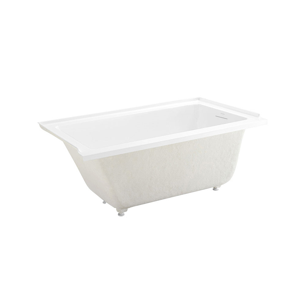 Voltaire 60 x 32 Inch Right Drain Soaking Alcove Bathtub - Glossy White Freestanding Tub with Integrated Overflow & Drain - Perfect for Small Bathrooms & Spa-Like Relaxation